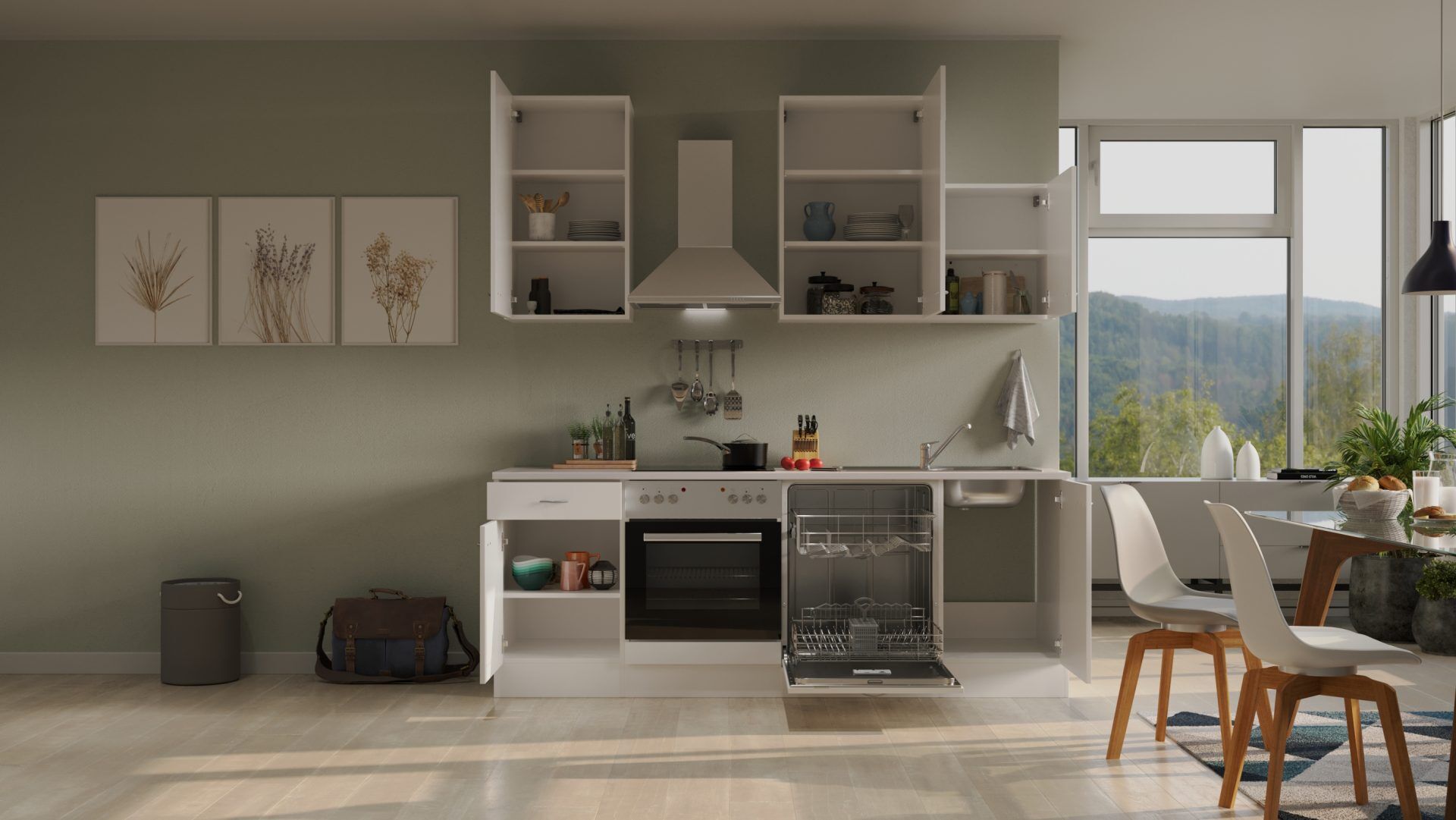 Küchenzeile WITO 220 cm mit E-Geräten