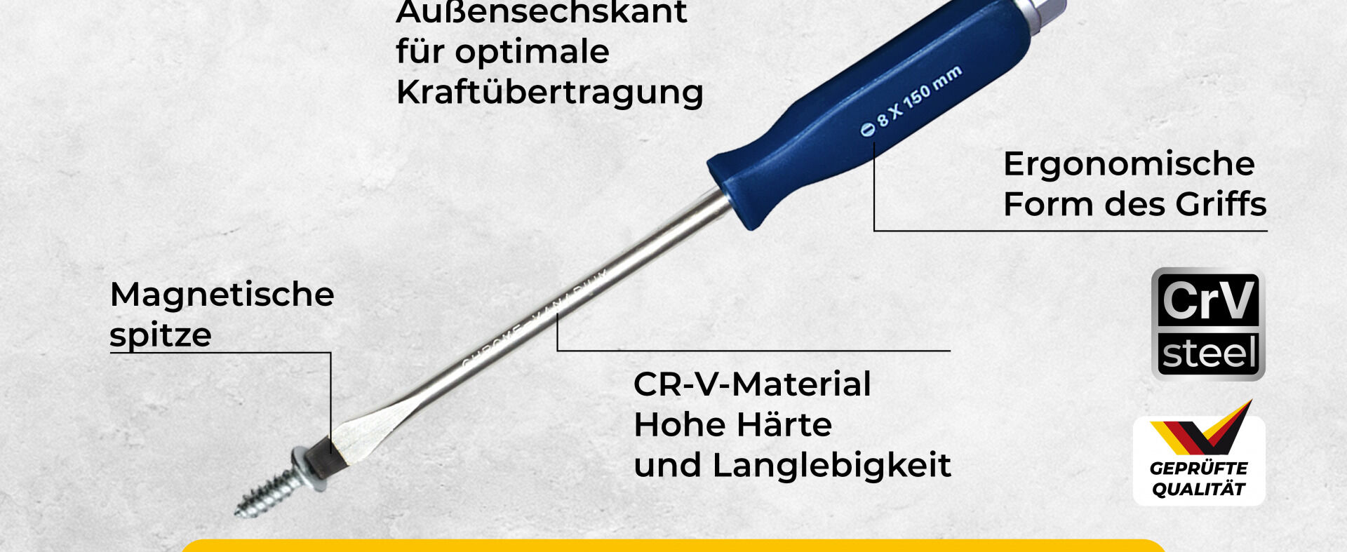 Spezial-Schraubendreherset 12-tlg aus Chrom-Vanadium-Stahl
