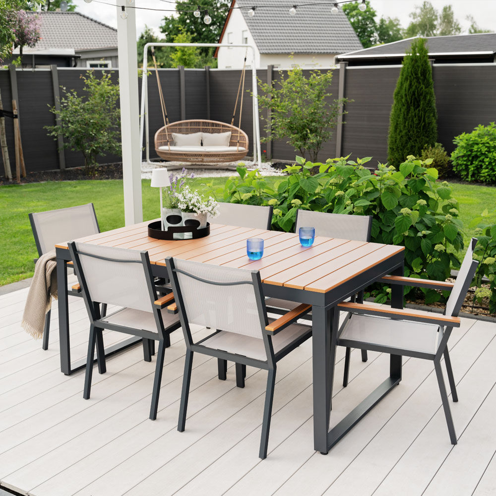 Gartentisch in Holzoptik SIERA – 160 x 90 cm