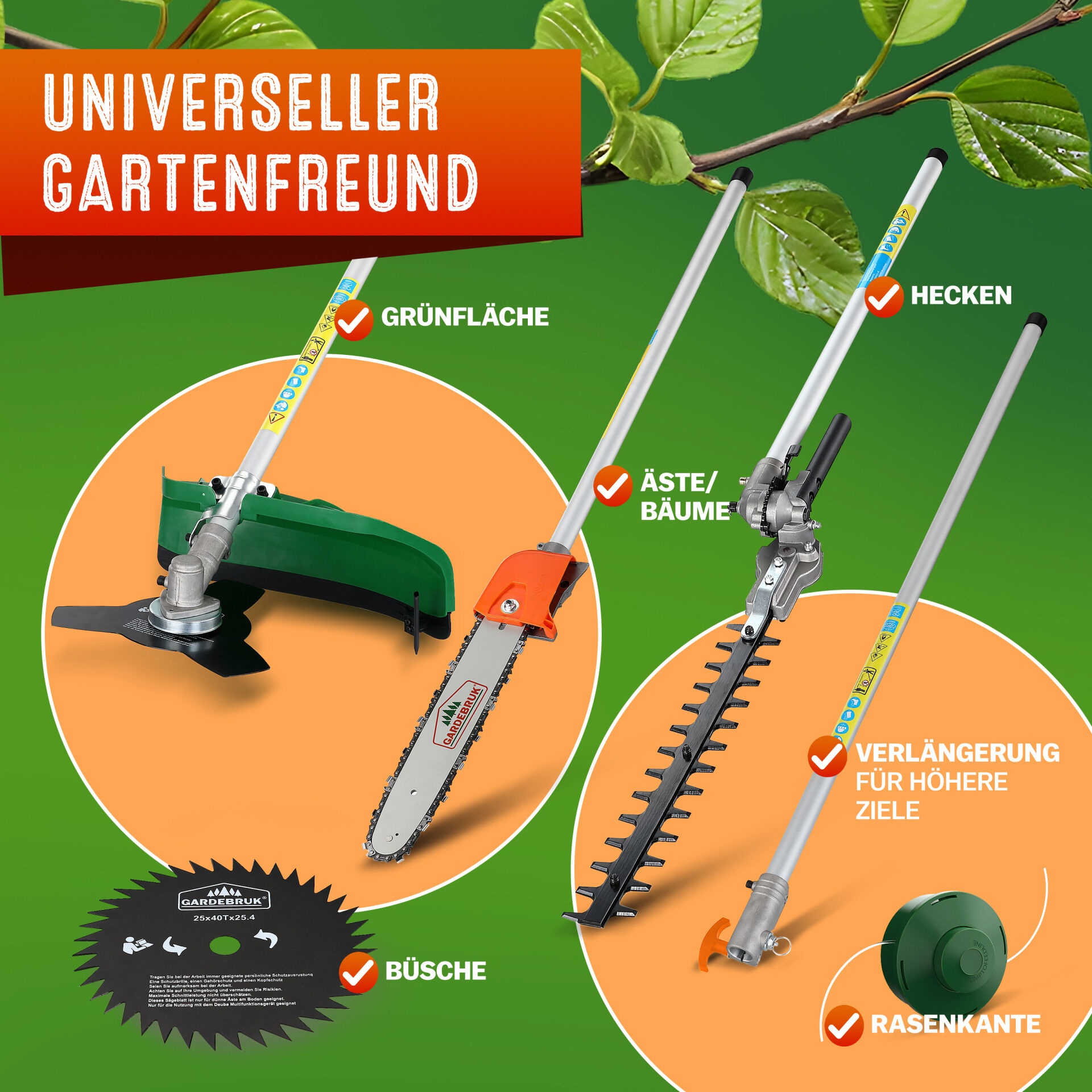 Benzin Multiwerkzeug 5in1 inkl Zubehör