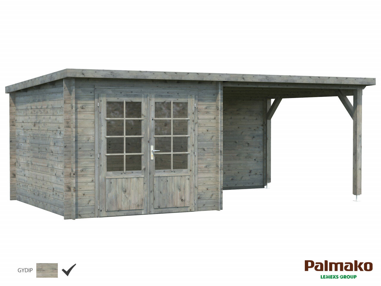 Flachdach Palmako Gartenhaus Ella 6,9+8,2 m²