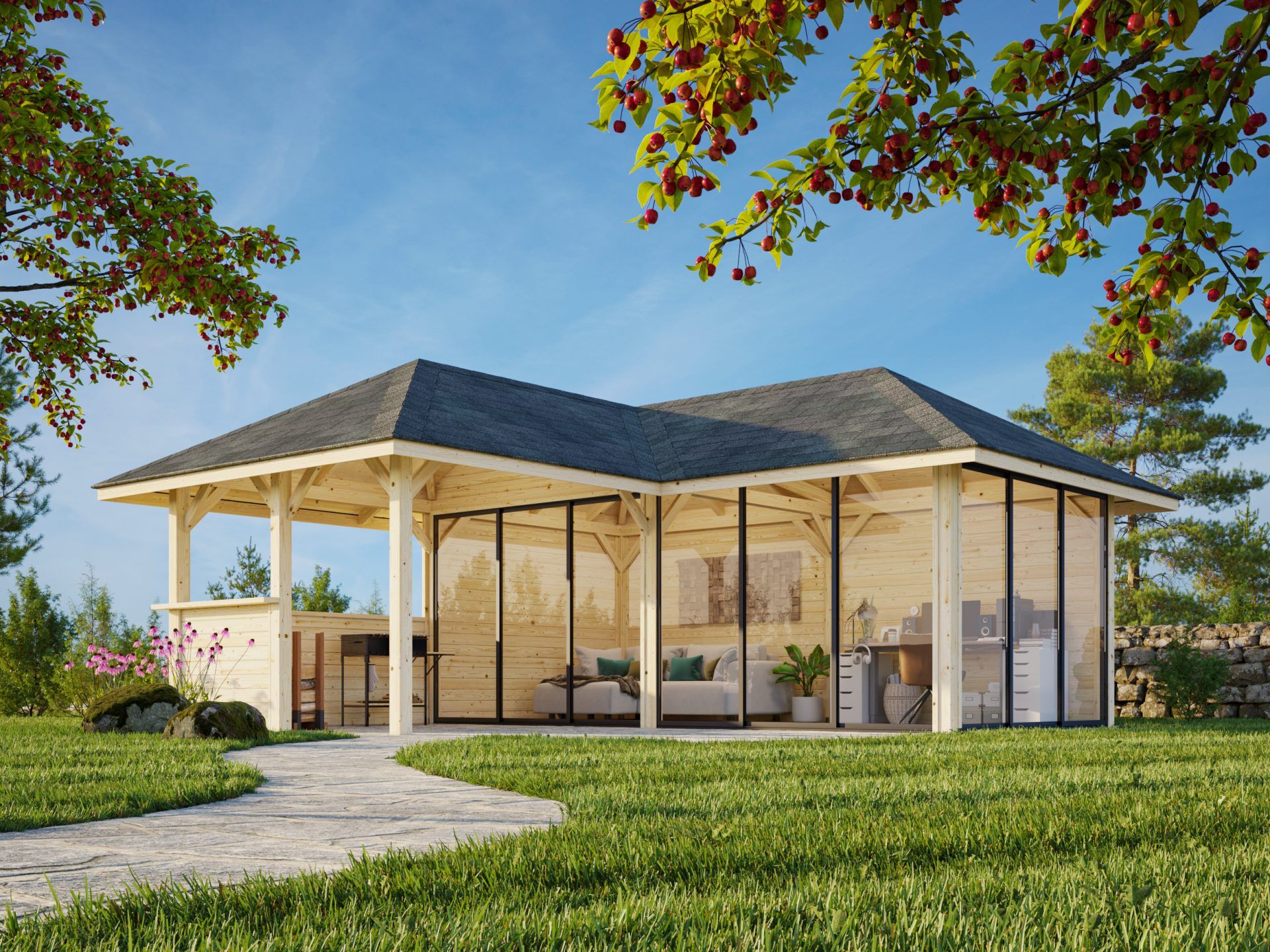 Palmako Pavillon Bianca 24,9 m2 Set 223 Slide