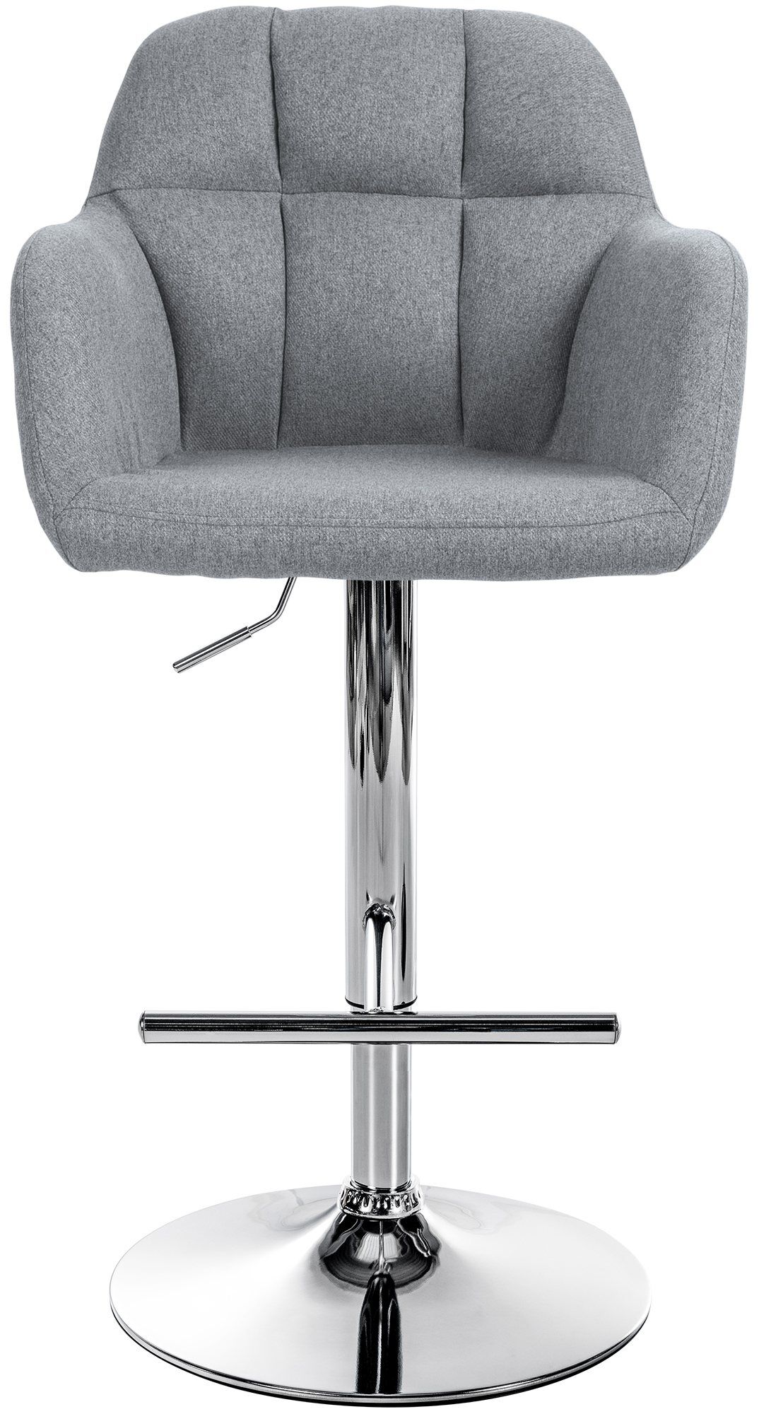 Barhocker Natoma Stoff chrom, grau