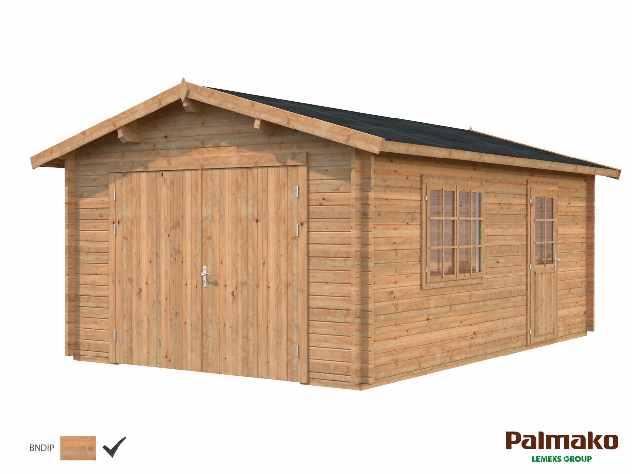 Palmako Holzgarage Roger 19,0 m² mit Holztor