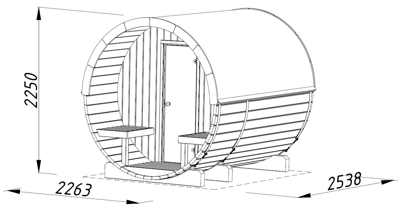 Palmako Fass-Sauna Anita 1,3+0,7 m²