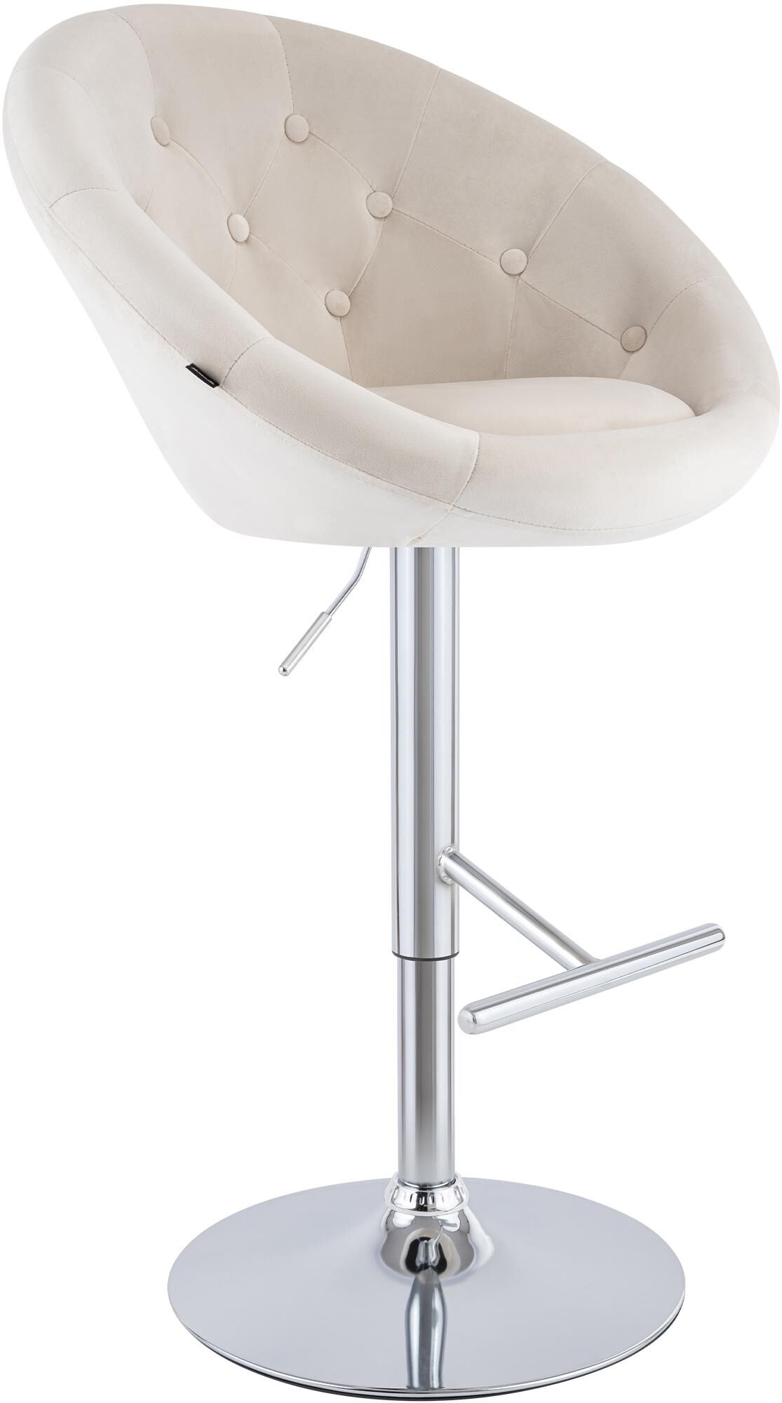 Barhocker London Samt chrom, creme