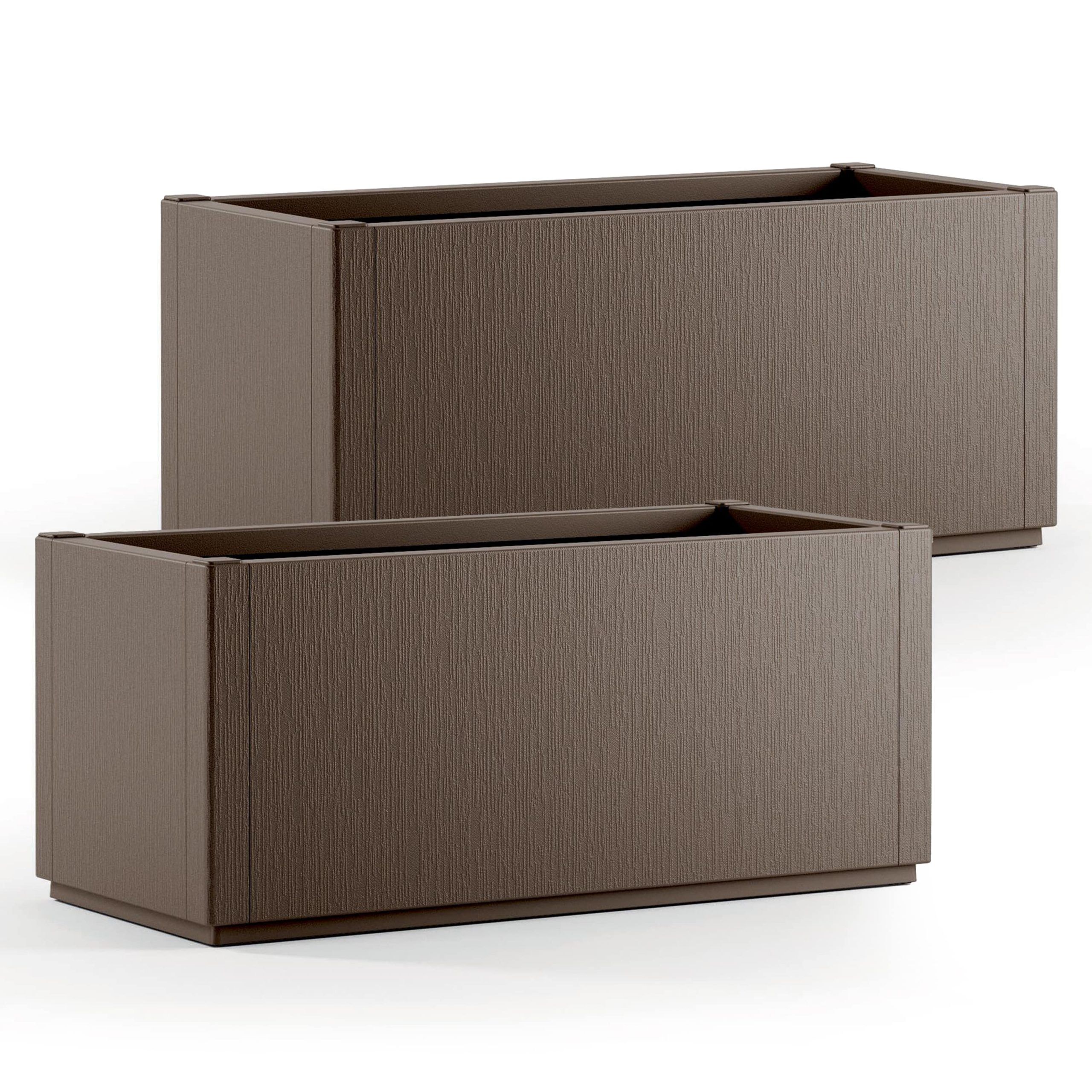Blumentopf Ethica 2er-Set Braun Kunststoff 80x36x36cm
