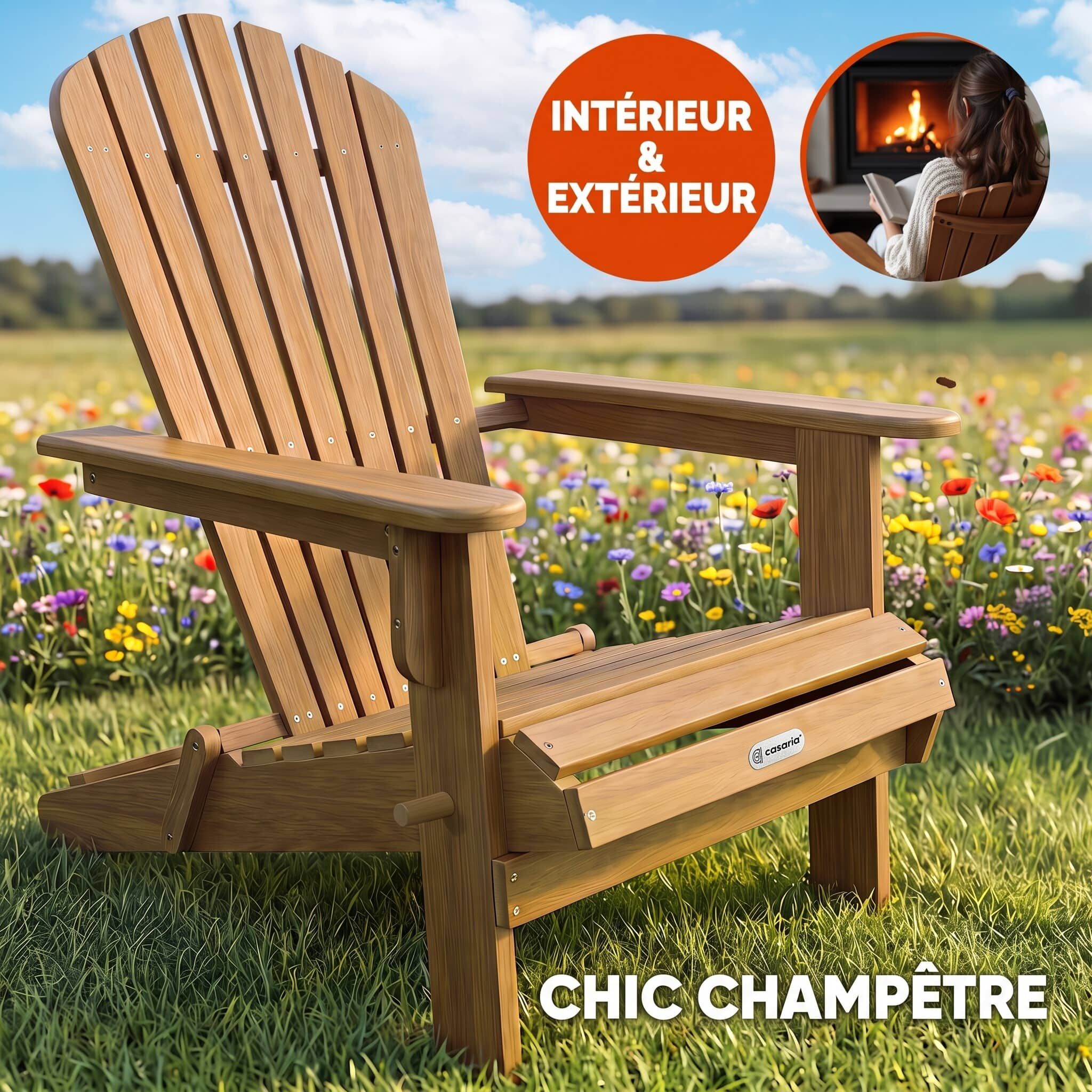 Liegestuhl Adirondack 2er-Set Akazienholz klappbar