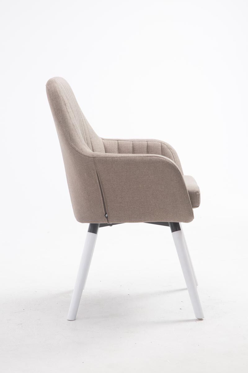 Stuhl Florian Stoff Weiß, taupe