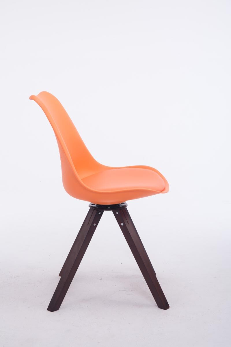 Besucherstuhl Troyes Drehbar Walnuss Square, orange