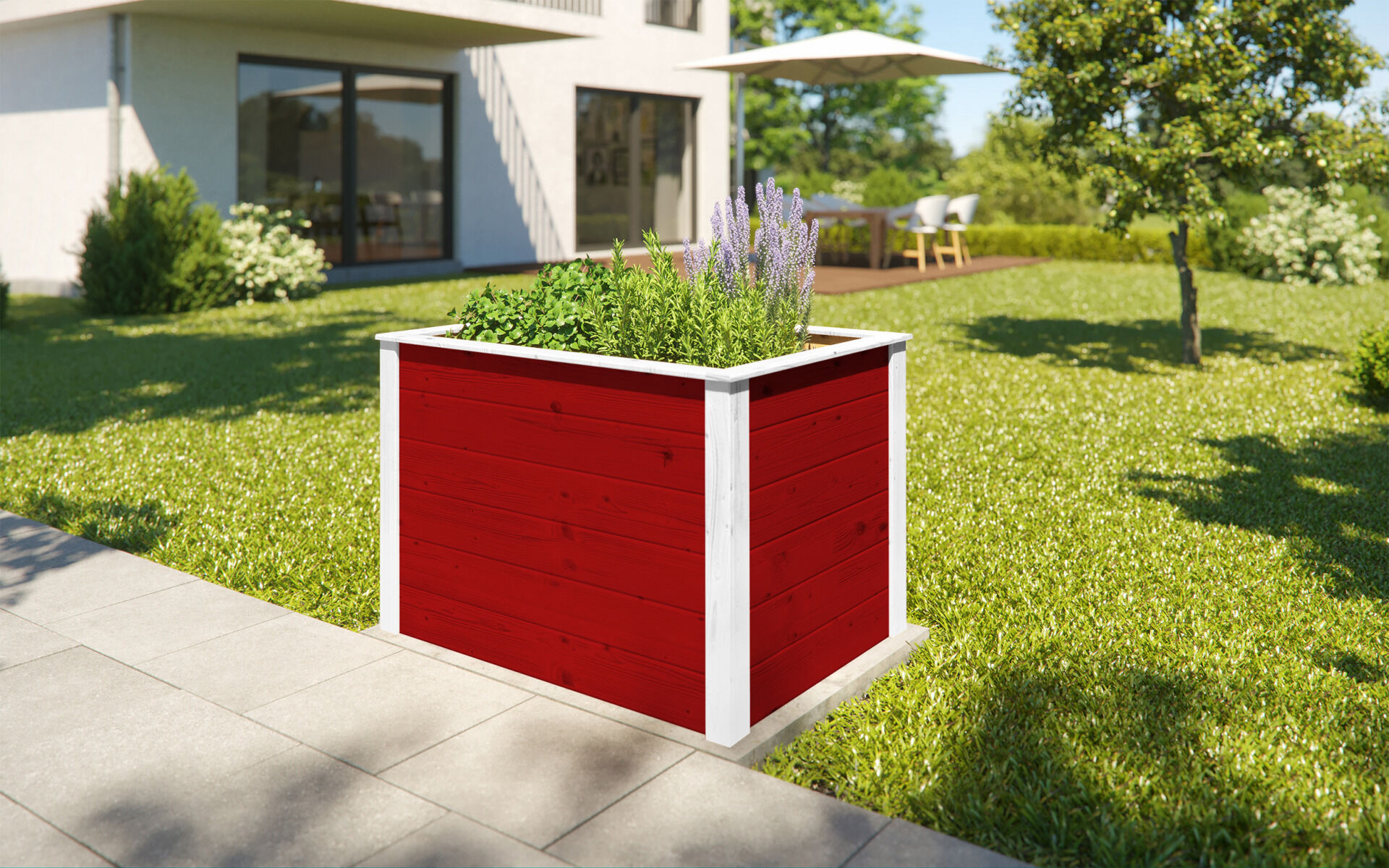 weka Element-Hochbeet Modular,21 mm, rot, 98 x 69 cm,