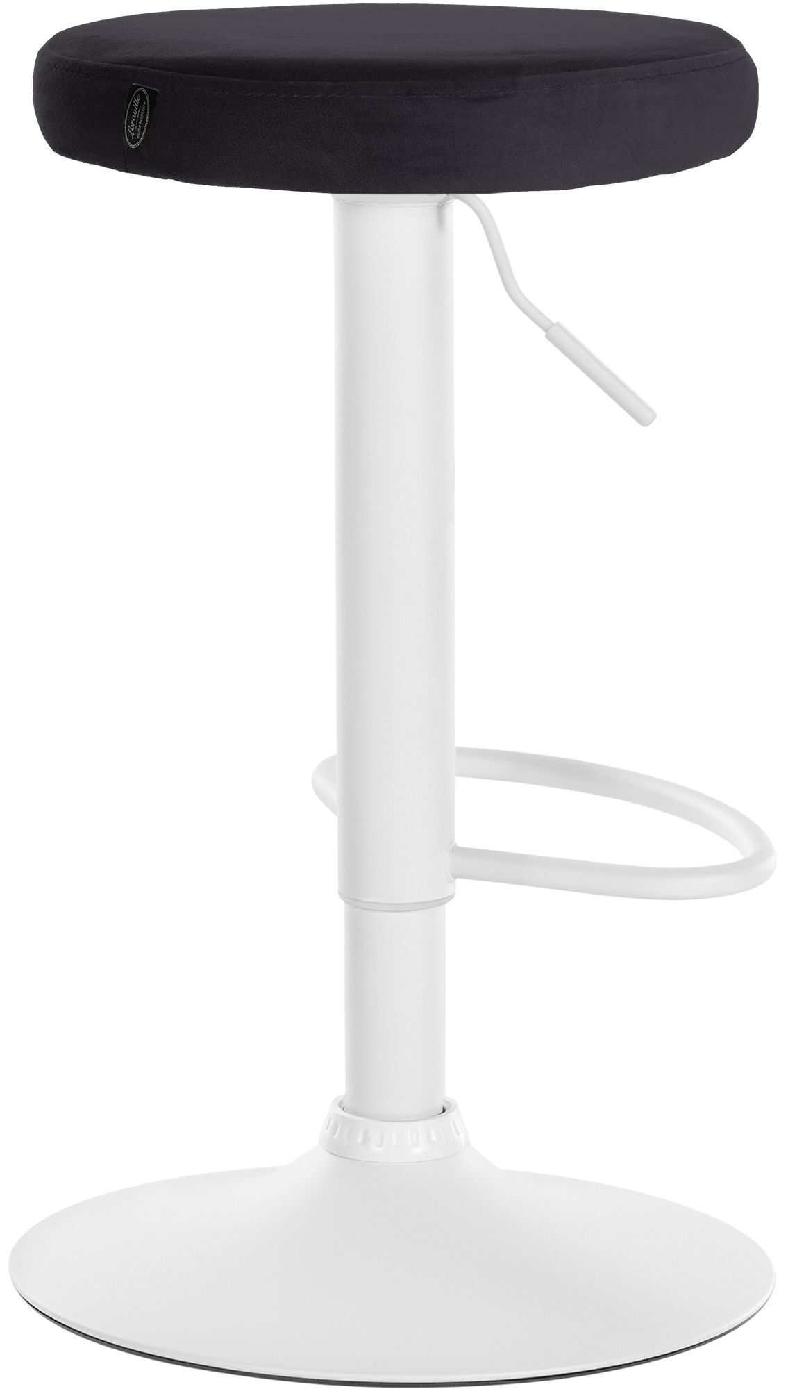 Barhocker Ponte Samt weiß, schwarz