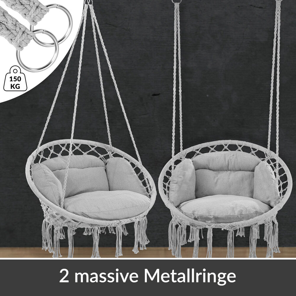 Hängesessel Hellgrau 80x60x140cm