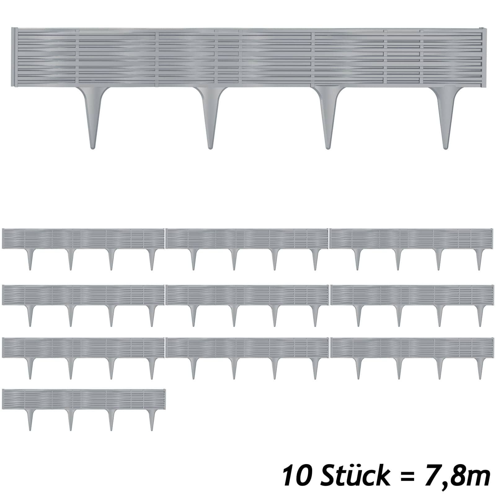 Beeteinfassung 2er-Set Grau 7,8m
