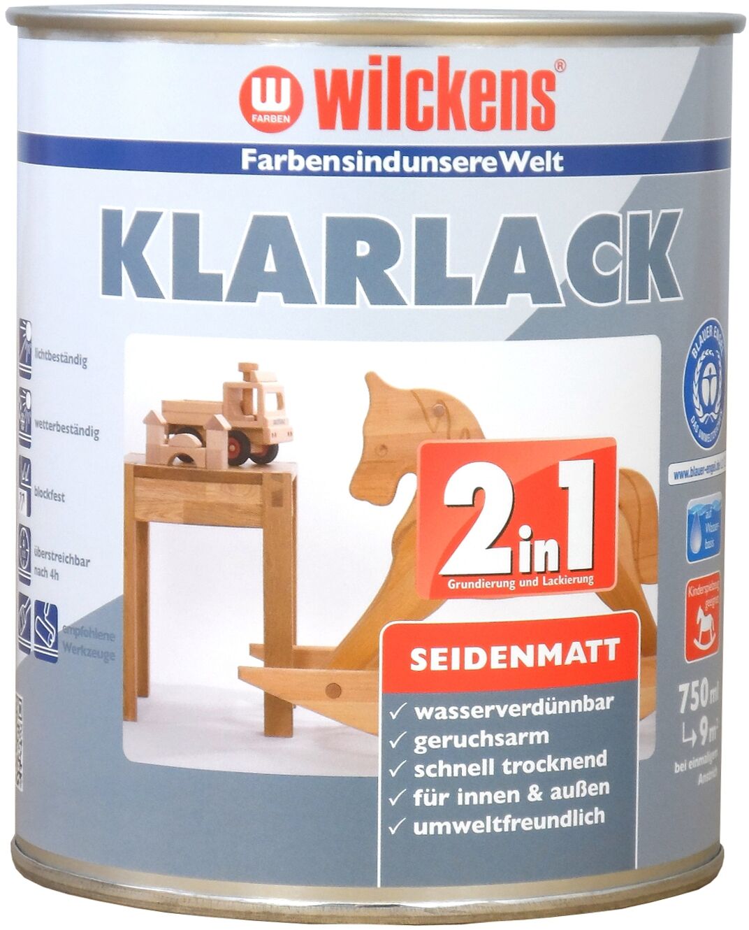 Wilckens Klarlack 2in1 seidenmatt 0.75l
