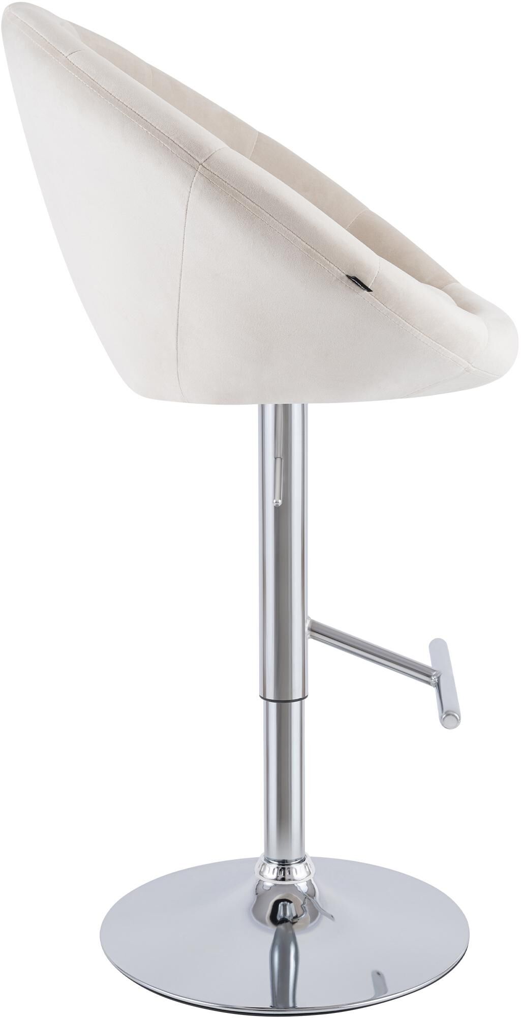 Barhocker London Samt chrom, creme