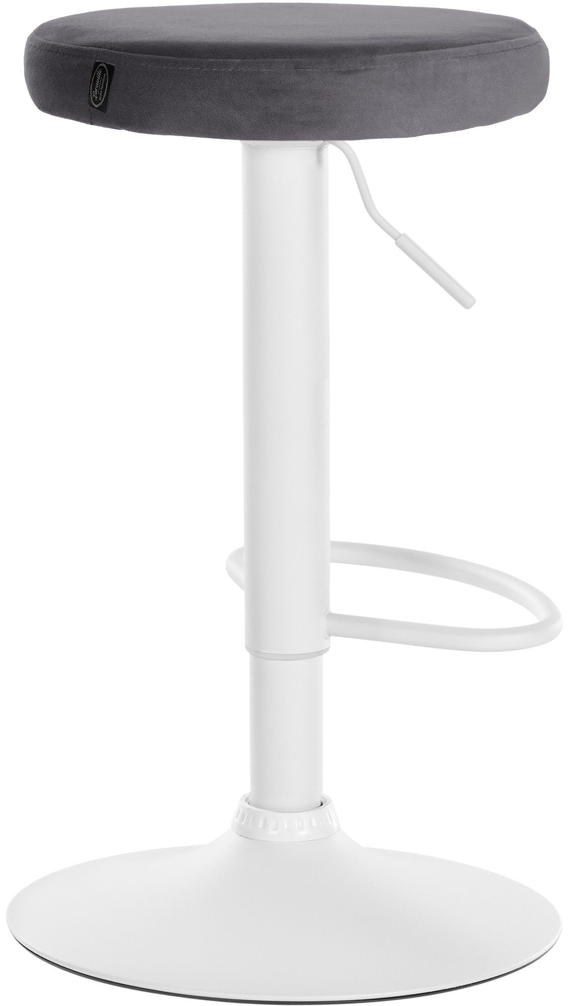 2er Set Barhocker Ponte Samt weiß, dunkelgrau