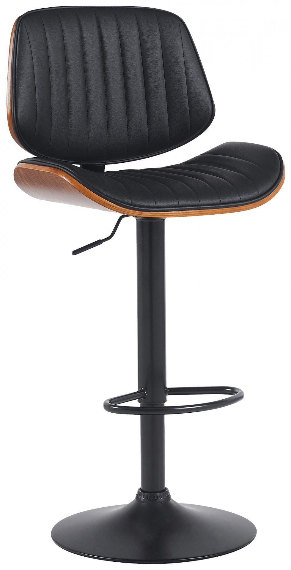 Barhocker Clawson Kunstleder schwarz, walnuss/schwarz