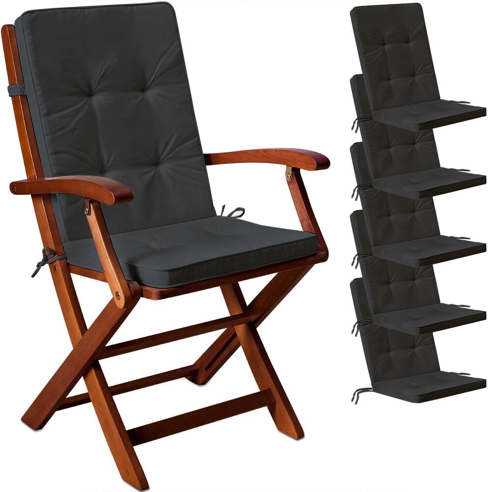 Sitzkissen 6er-Set Boston Anthrazit 43x39x5cm