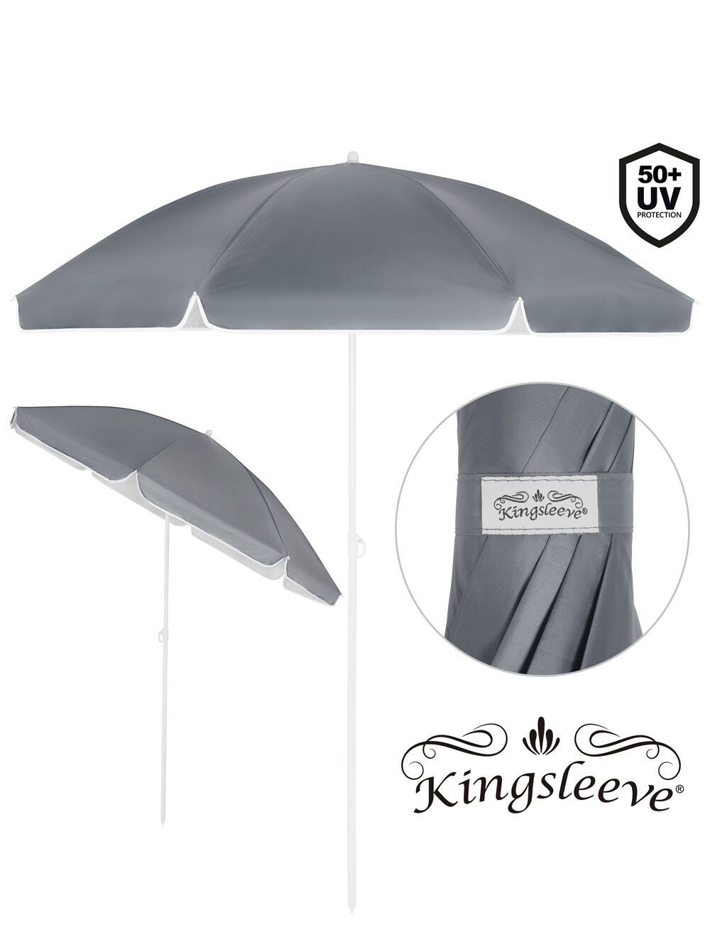 Sonnenschirm Cyprus Anthrazit 180cm UV-Schutz 50+ Neigefunktion