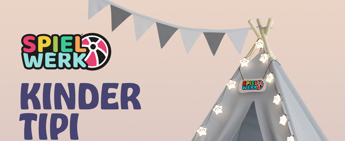 Tipi Spielzelt Grau 160x130x130cm