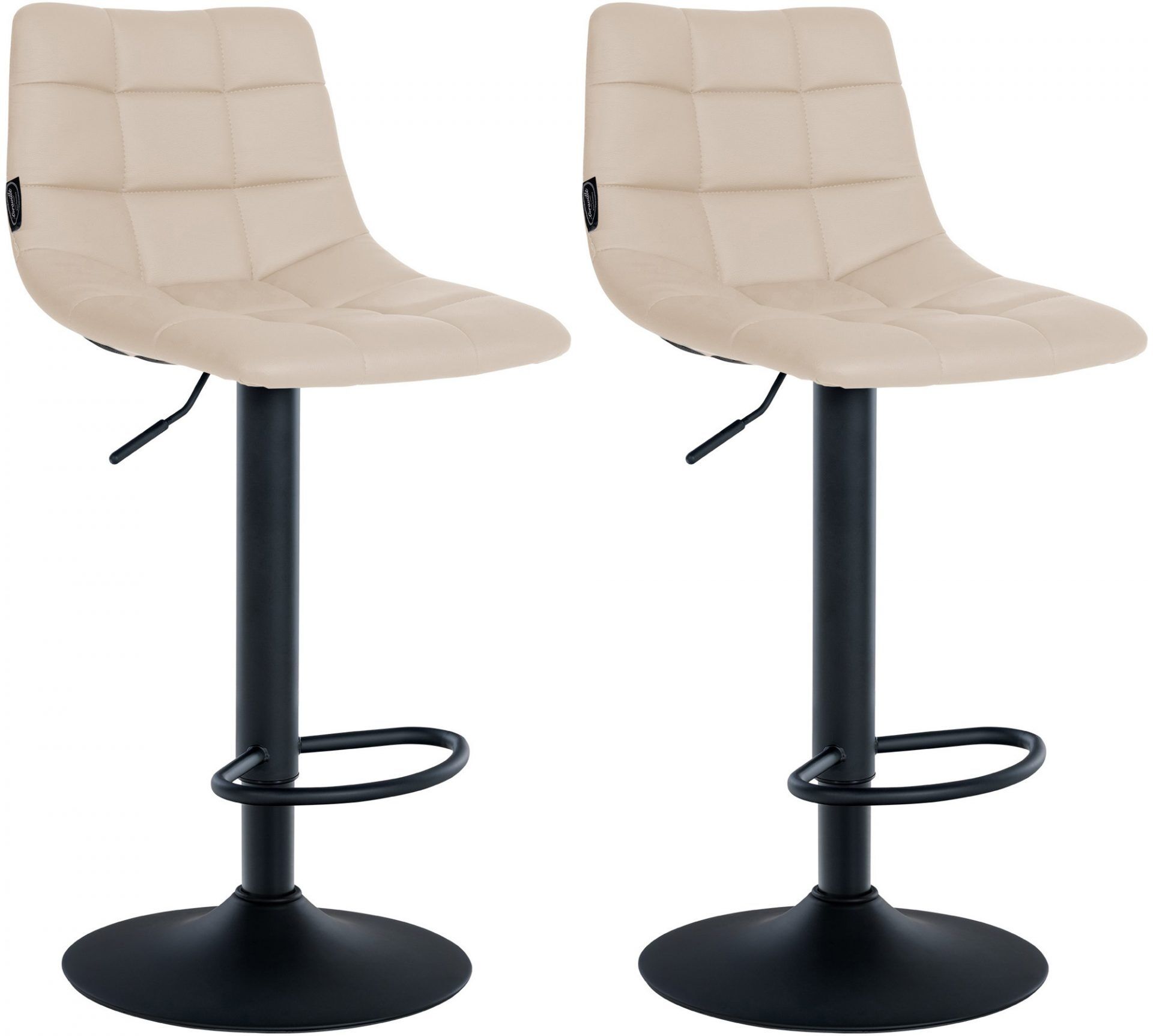 2er Set Barhocker Jerry Kunstleder schwarz, creme