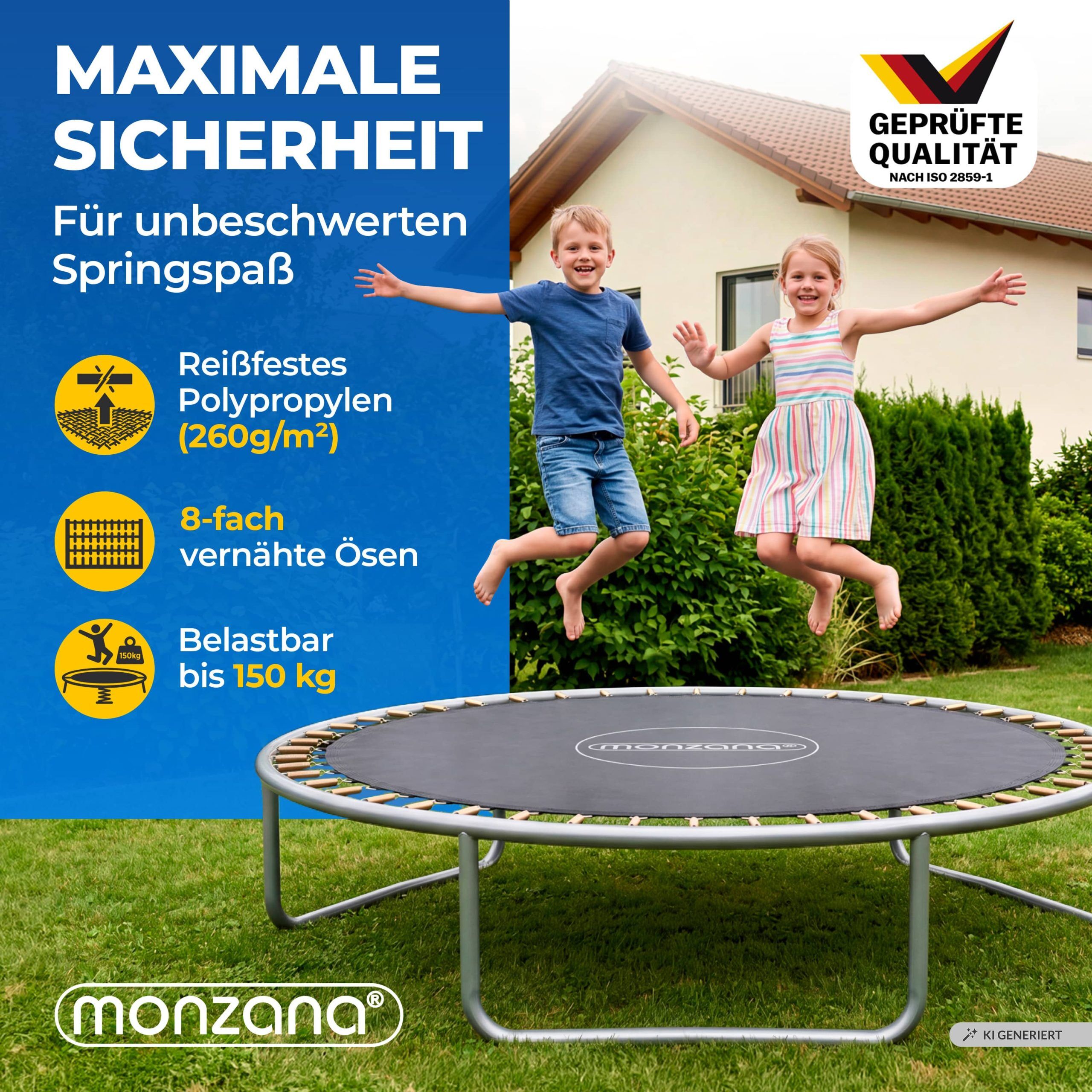 Trampolin Sprungtuch Schwarz Ø183cm