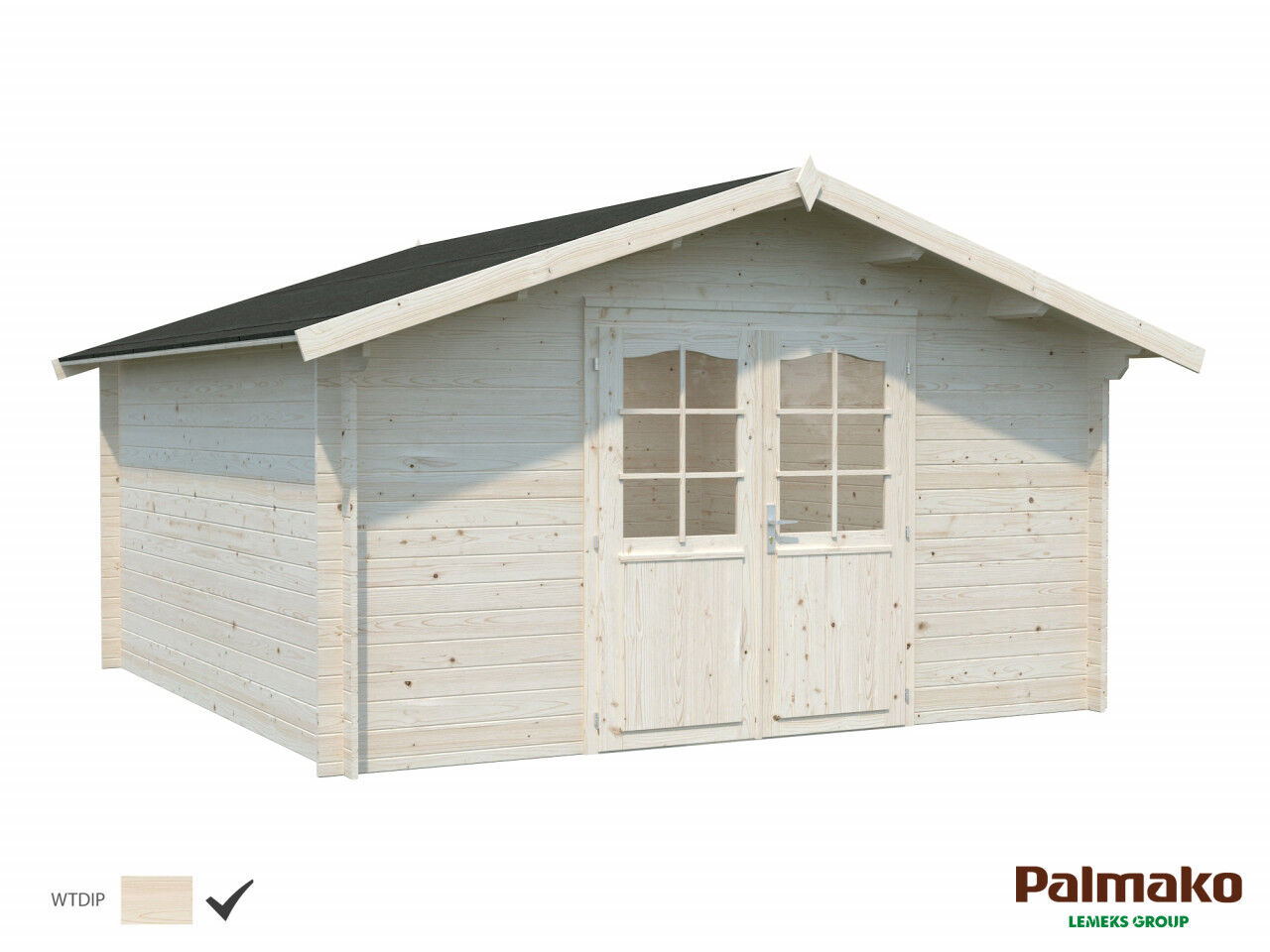 Palmako Gartenhaus Lotta 13,9 m² farblos grundiert