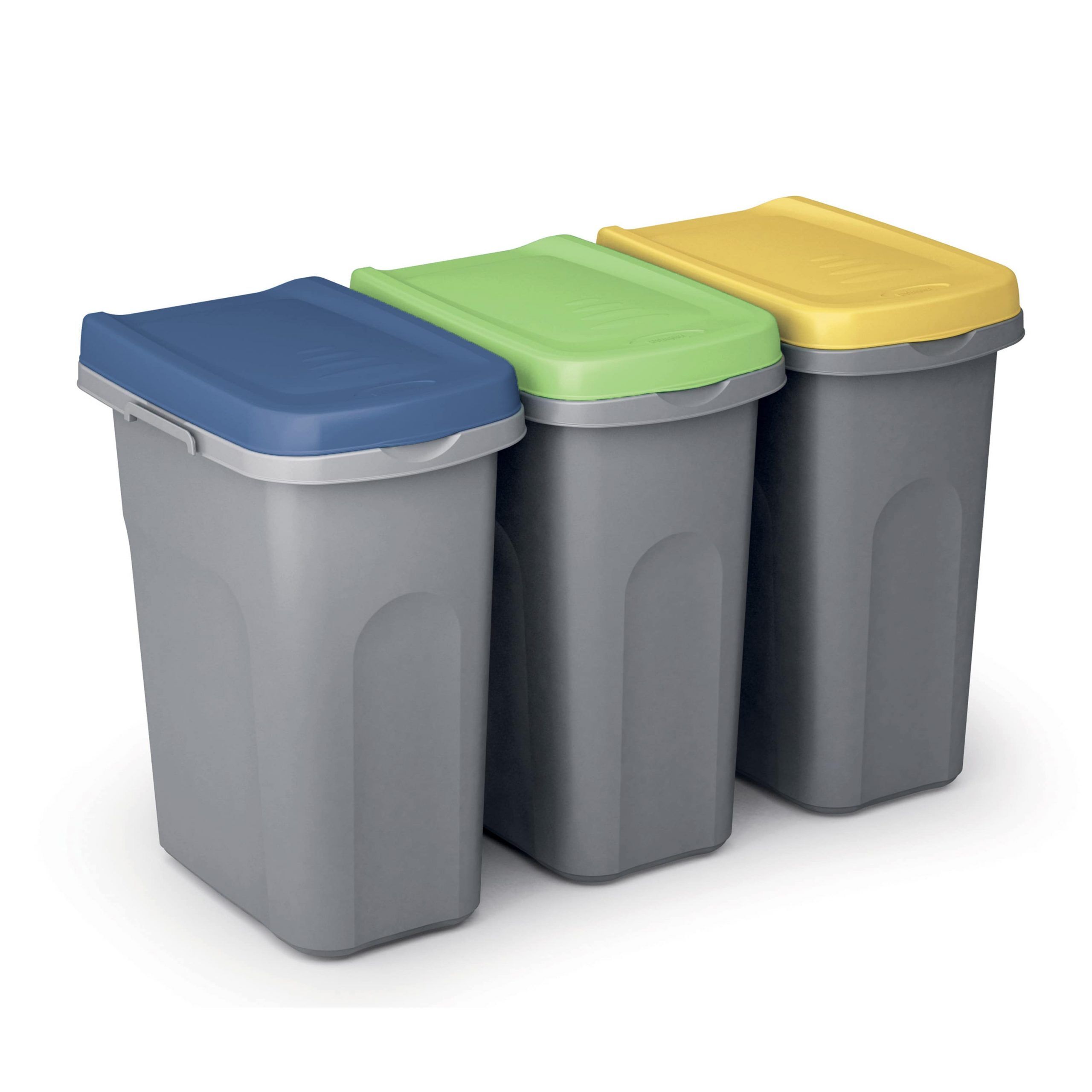 Mülleimer Grau/Gelb Kunststoff 25L