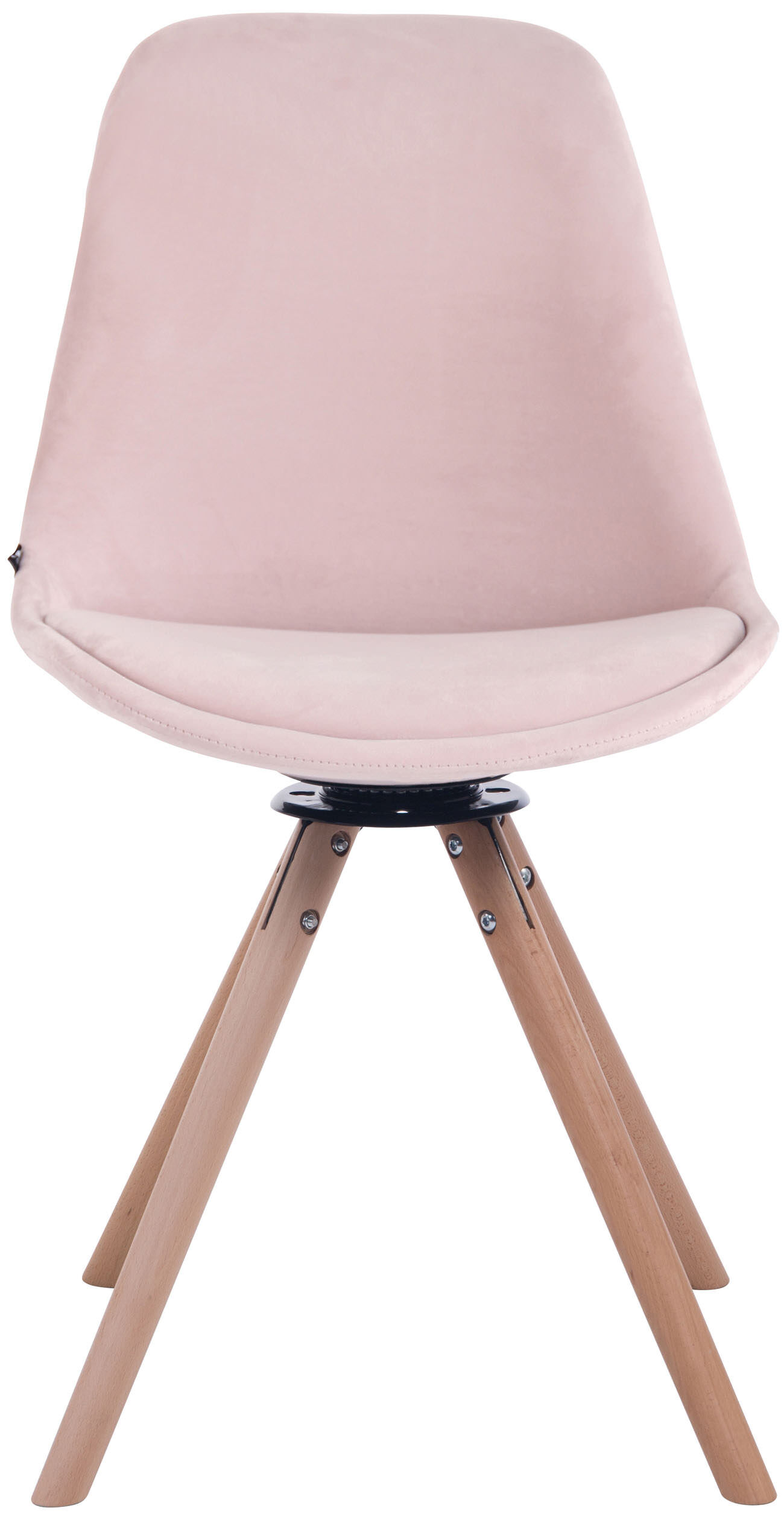 Esszimmerstuhl Troyes Samt Rund natura, pink