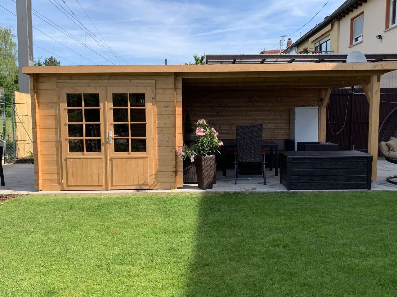 Flachdach Palmako Gartenhaus Ella 6,9+10,0 m²