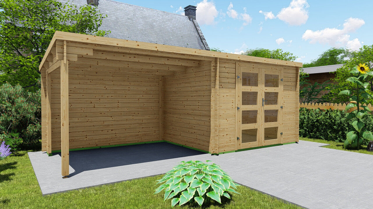 Gartenhaus Flachdach 6x2,4 Funny 4