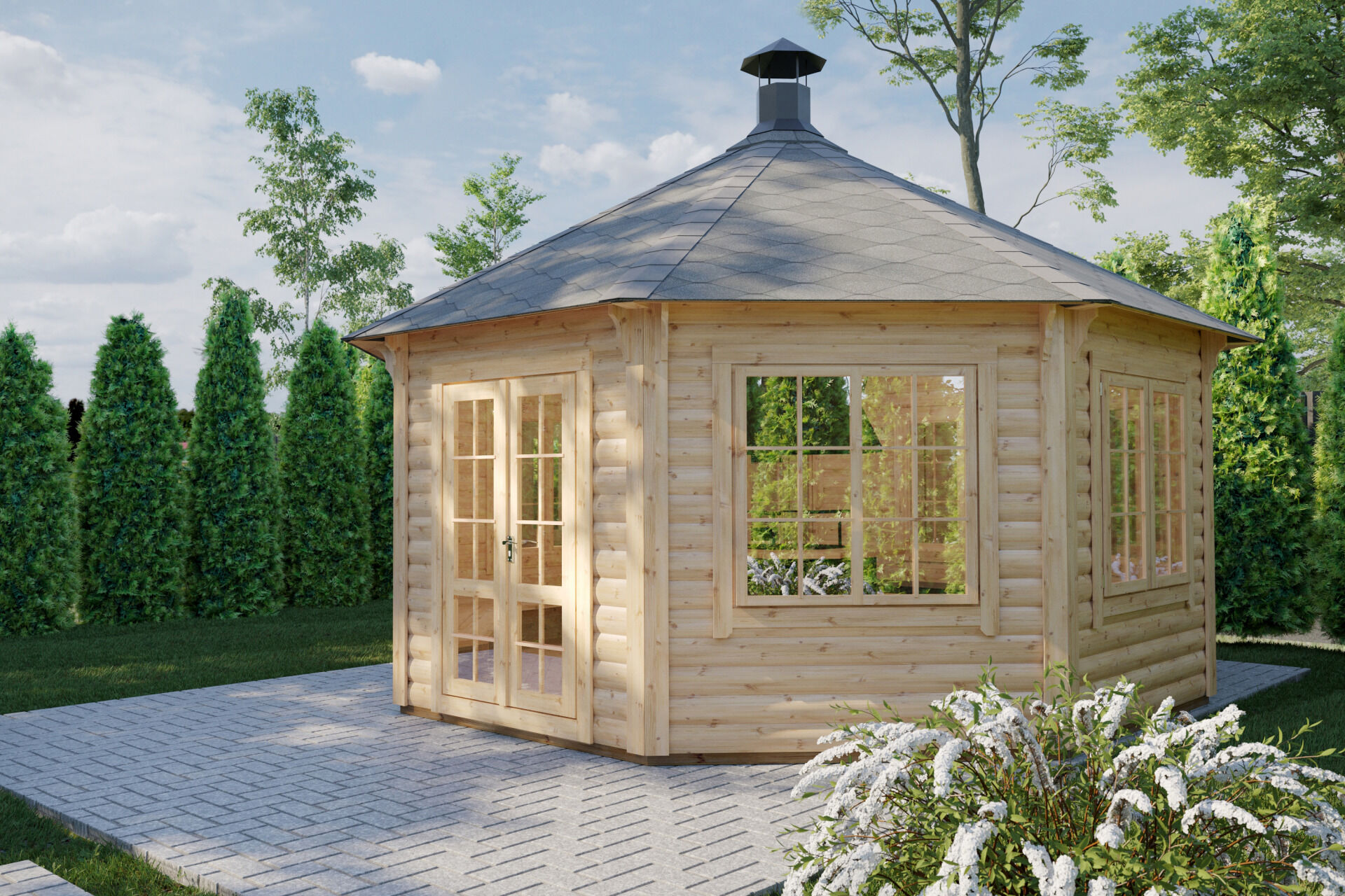 Grillpavillon Elegance Seitenansicht