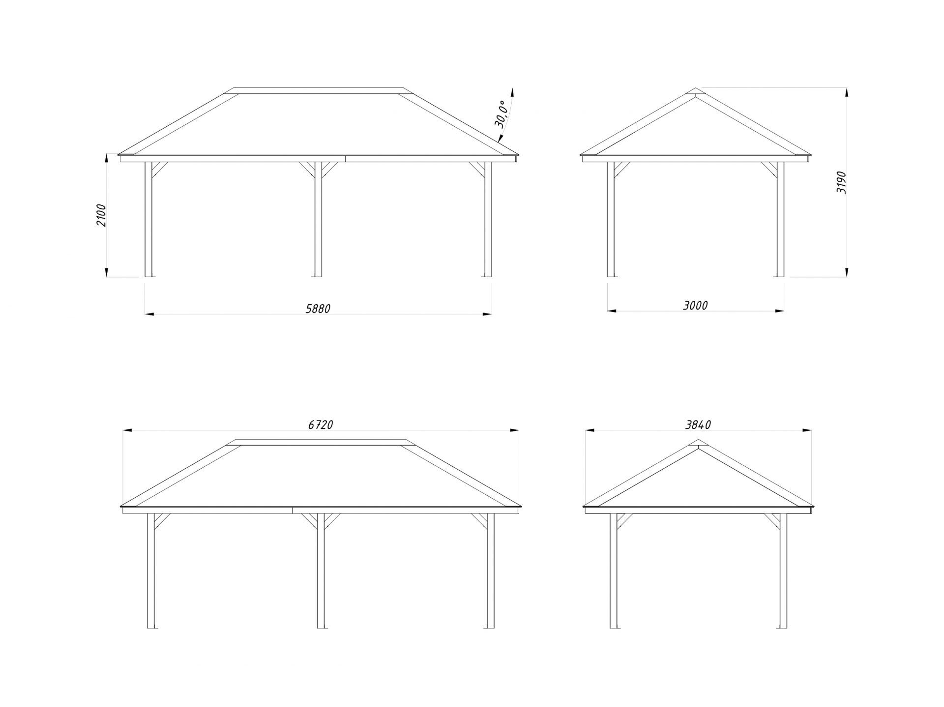 Palmako Pavillon Bianca 16,6 m2