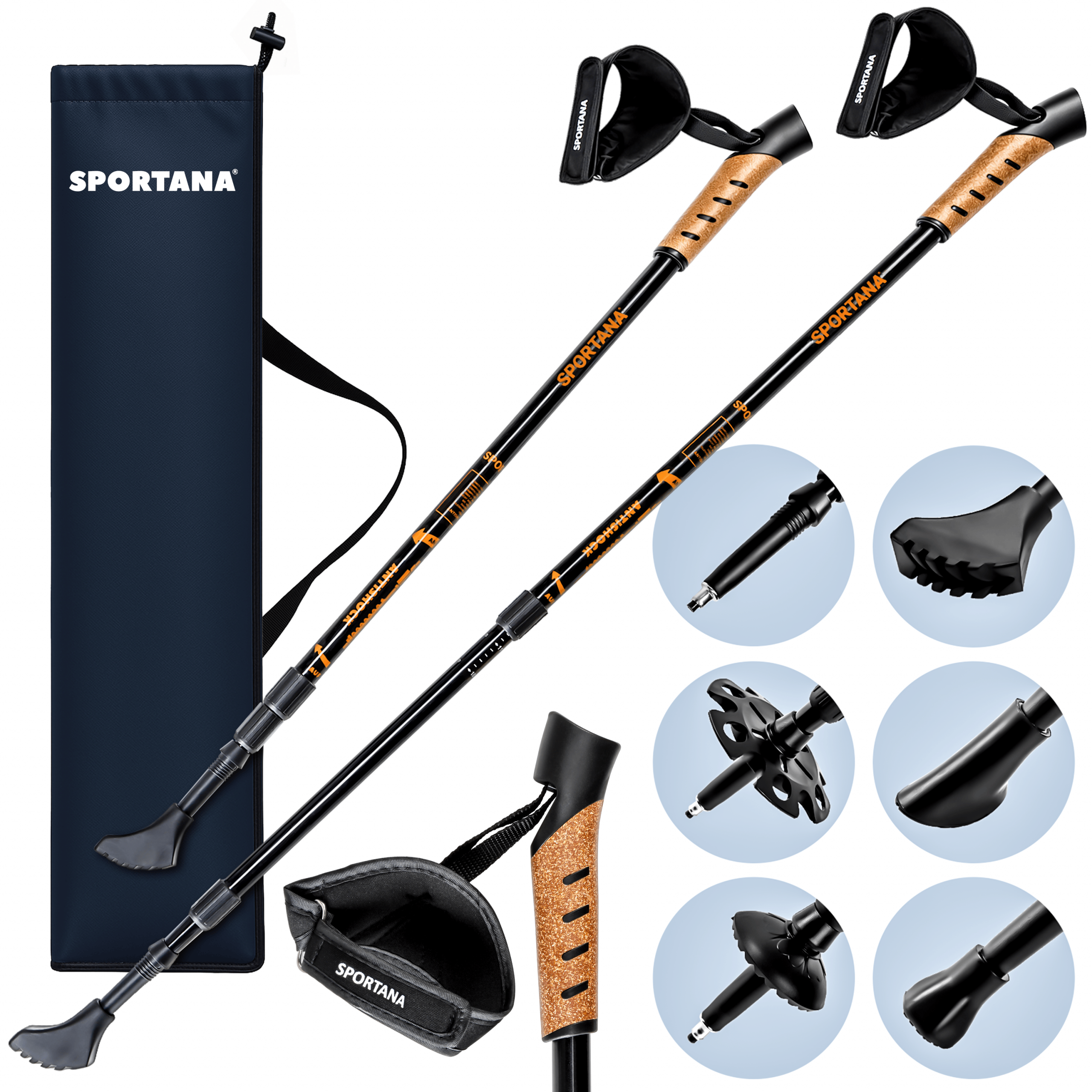 663985 Nordic Walking Stöcke Orange