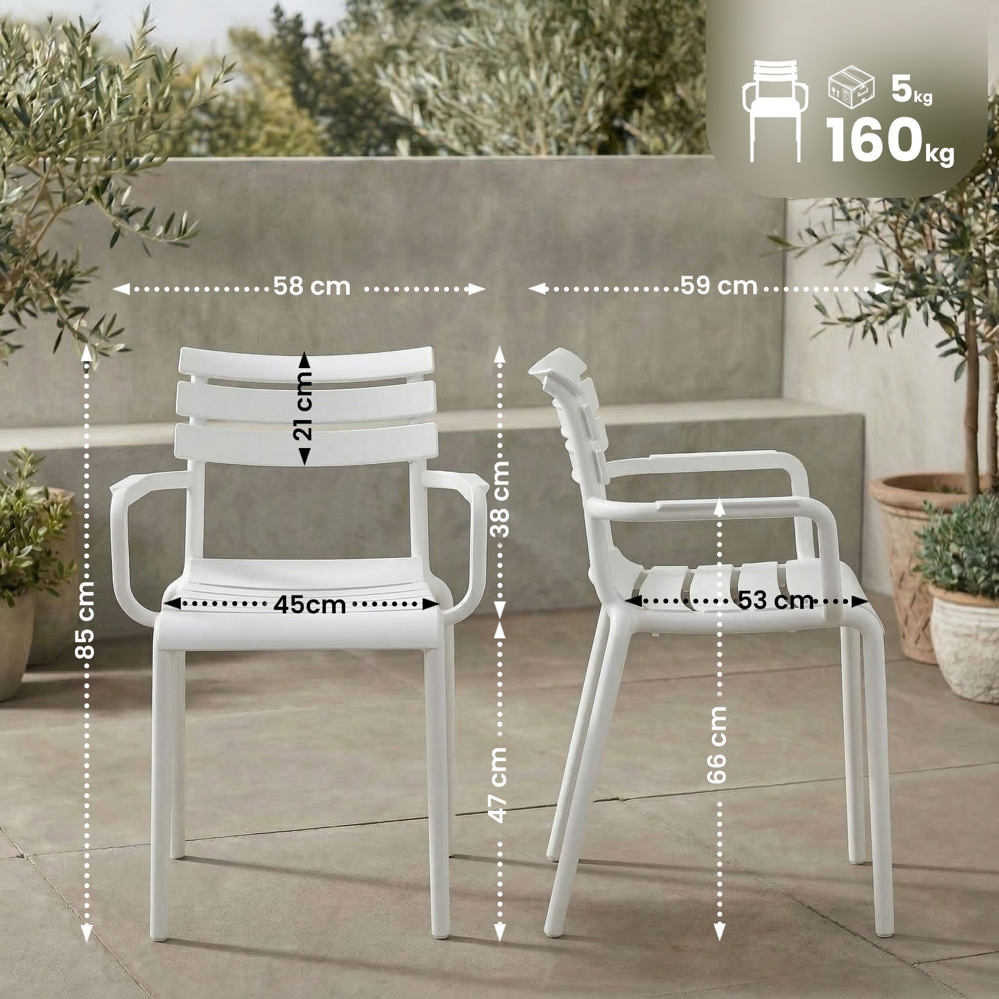 4er Set Stühle Paris, weiß