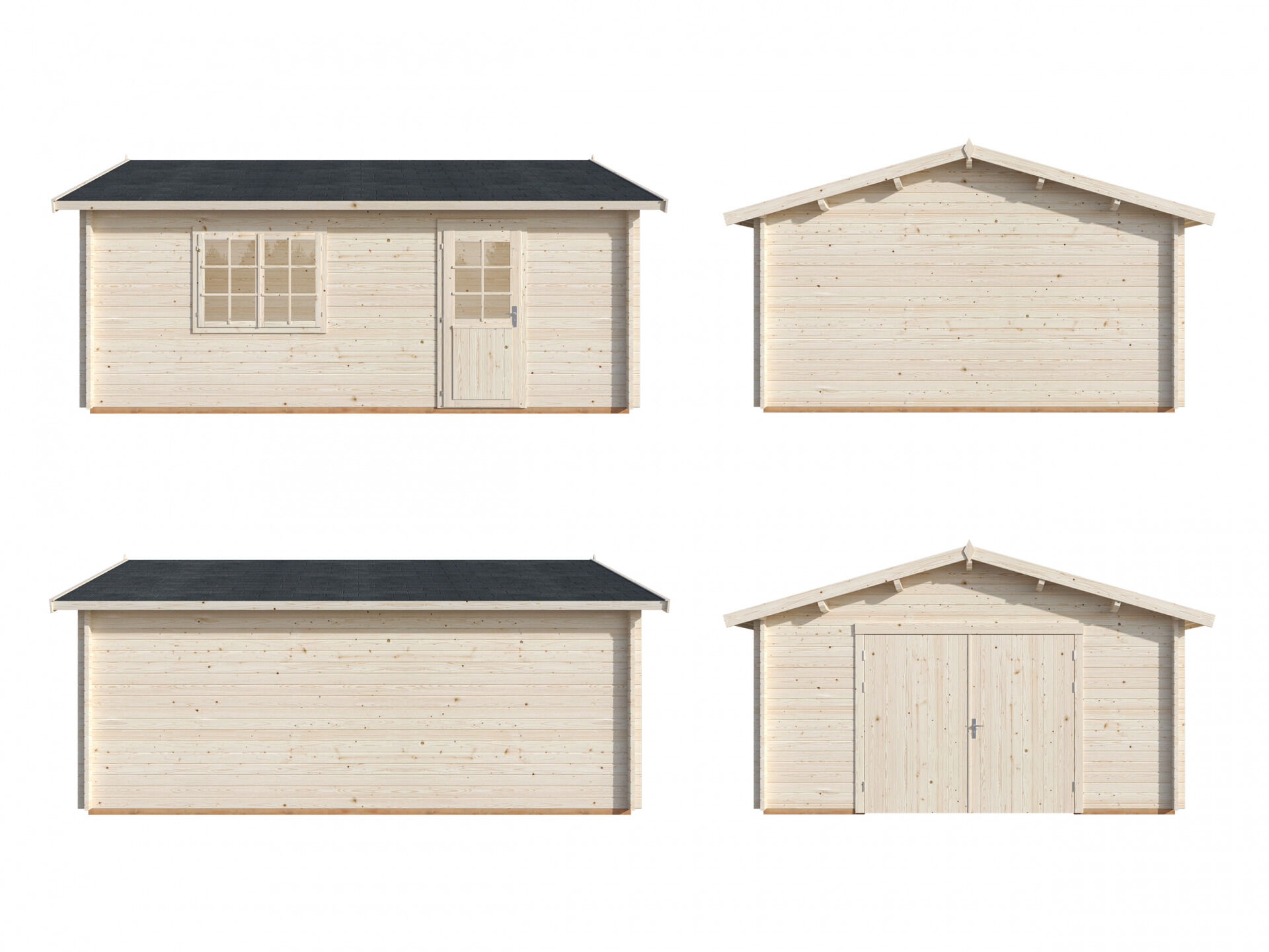 Palmako Holzgarage Roger 23,9 m² mit Holztor