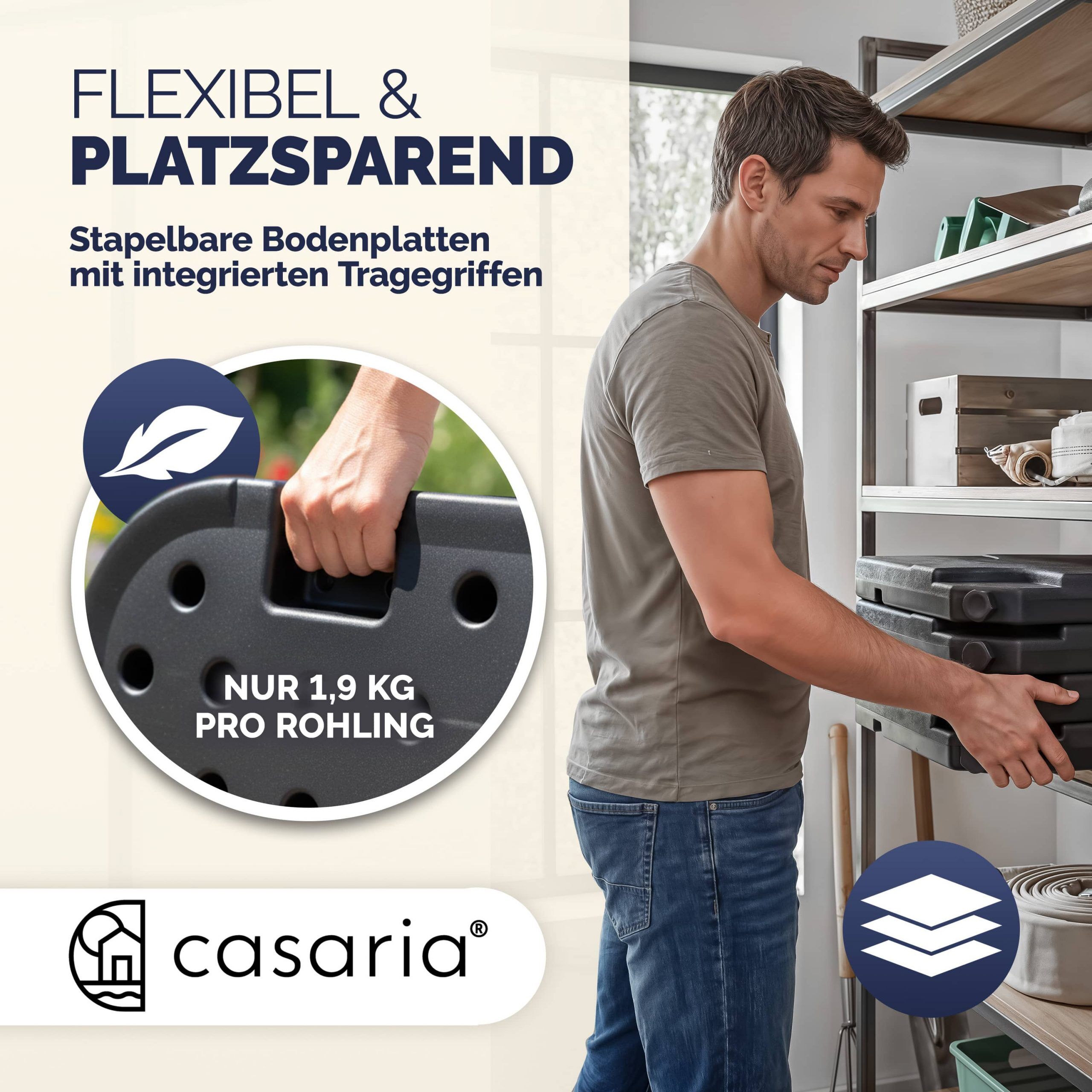 Platten für Schirmständer 4er-Set 105x105x7cm