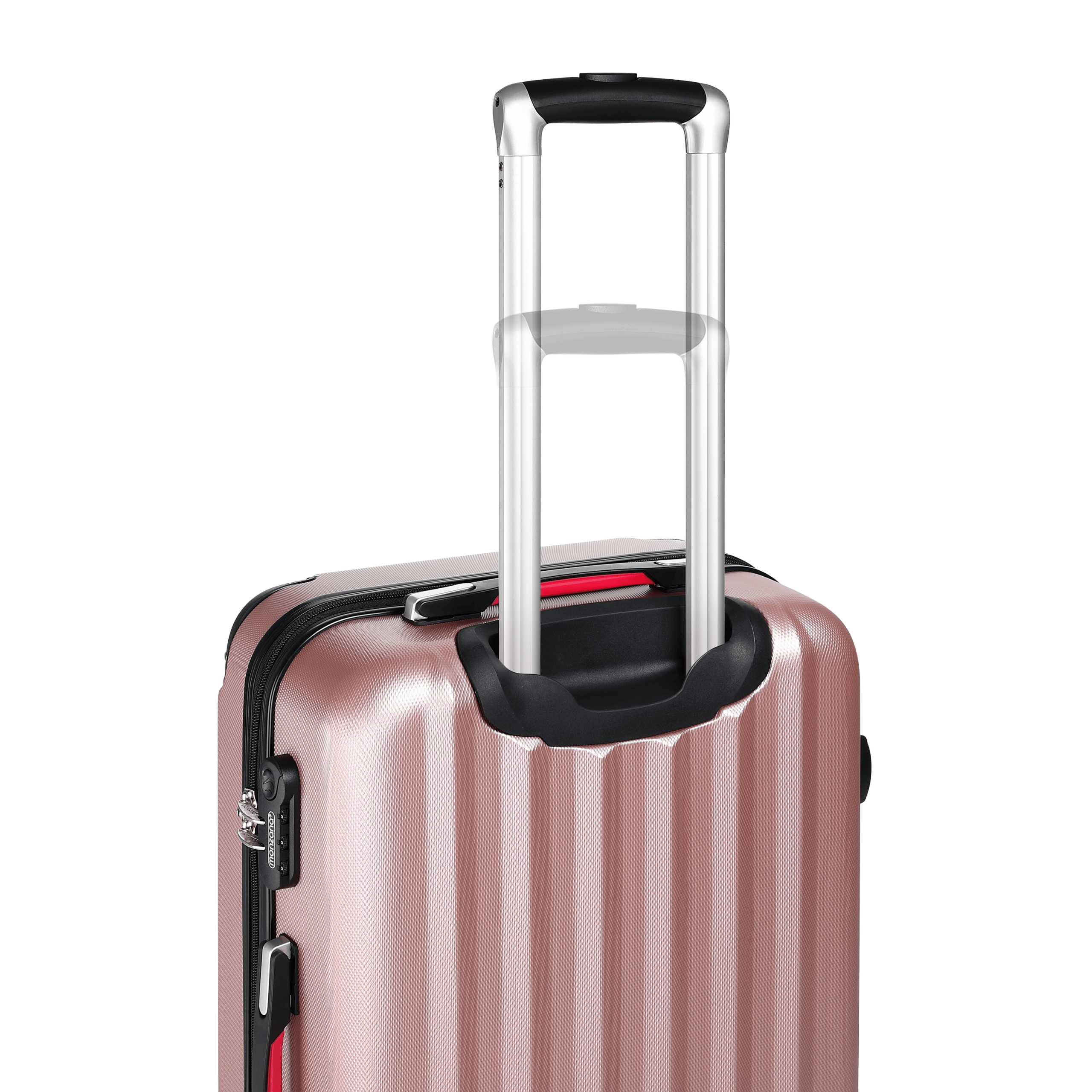 Hartschalenkoffer Set 4-tlg mit Zubehör Rollen 360º Rosé ABS