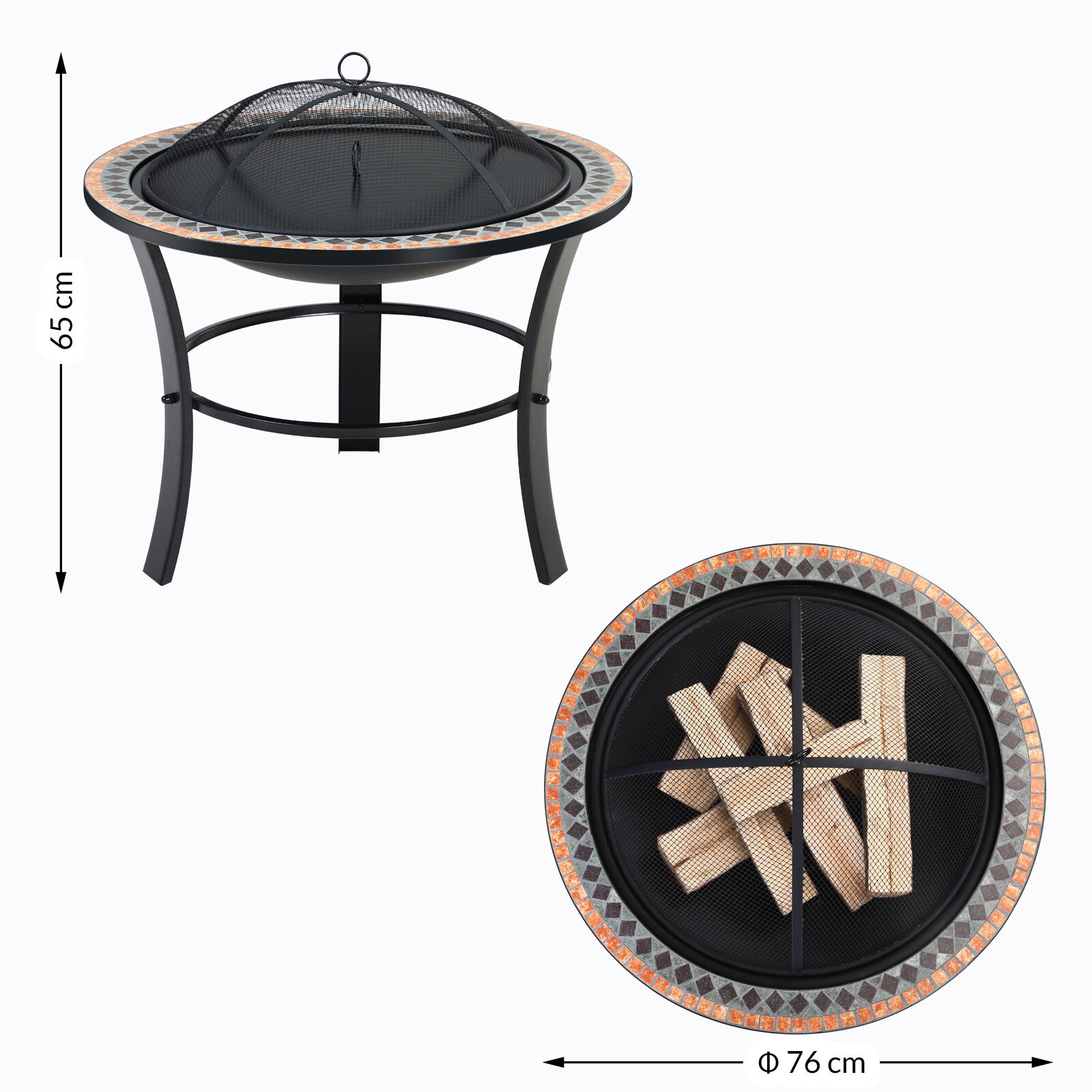 Feuerschale Sevilla Mosaik Stahl Ø76cm