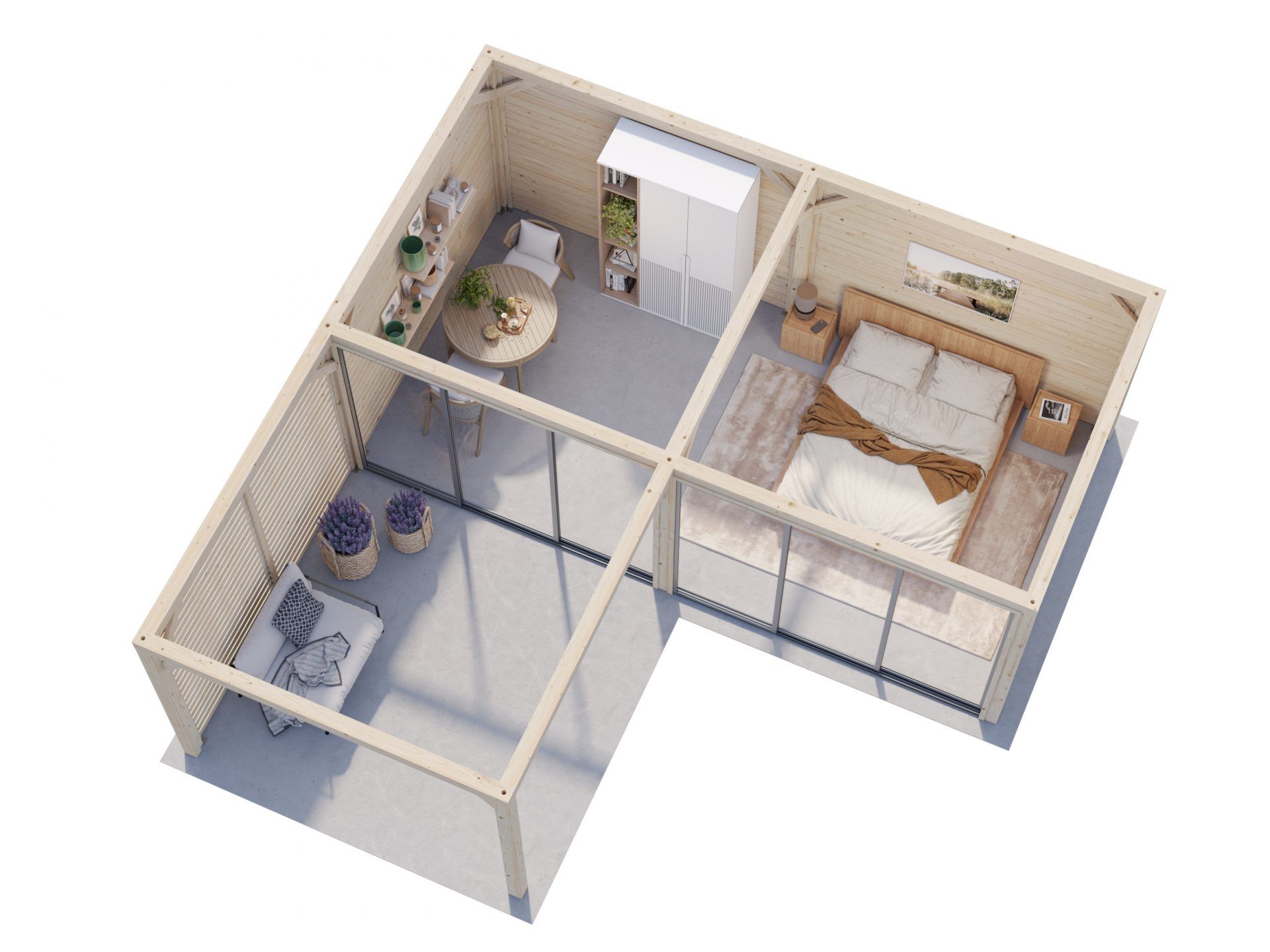 Palmako modernes Gartenhaus Lenna 24,9 m2 Set 413 Slide