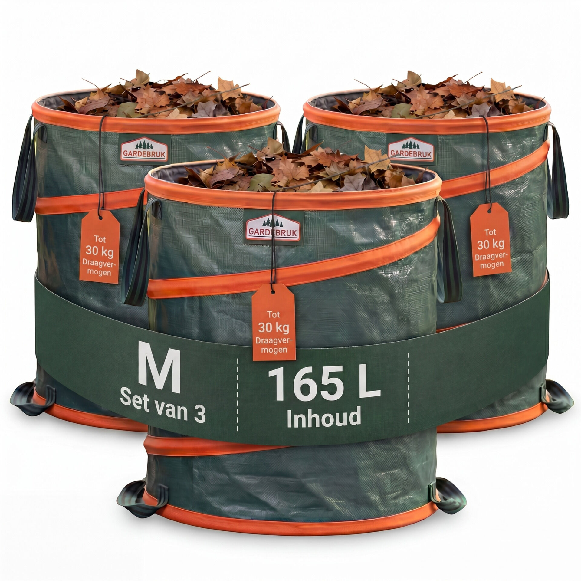 Popup Gartenabfallsack 3er-Set Grün je 165 Liter
