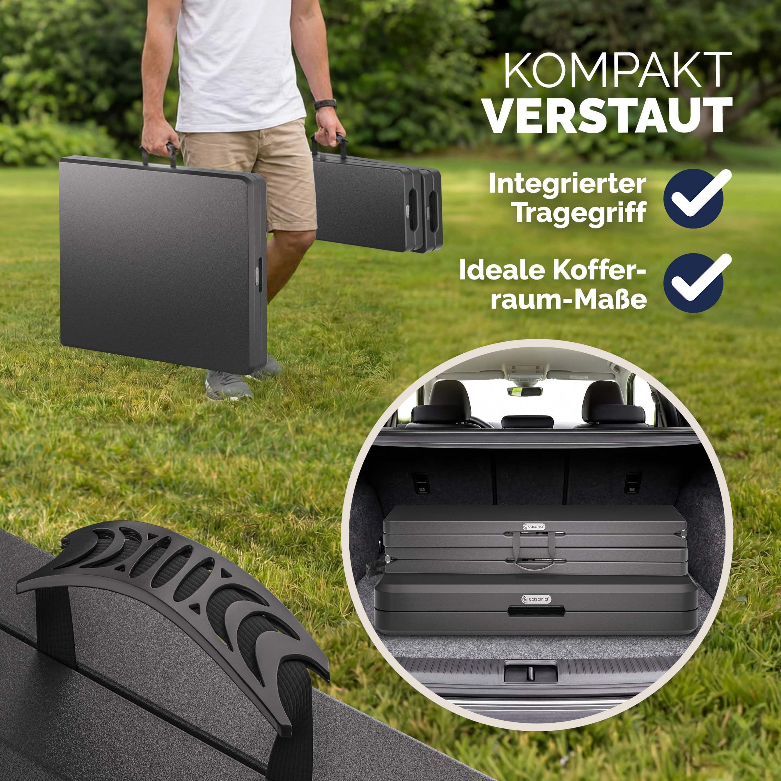 Bierzeltgarnitur 3-tlg Kunststoff Anthrazit 180cm