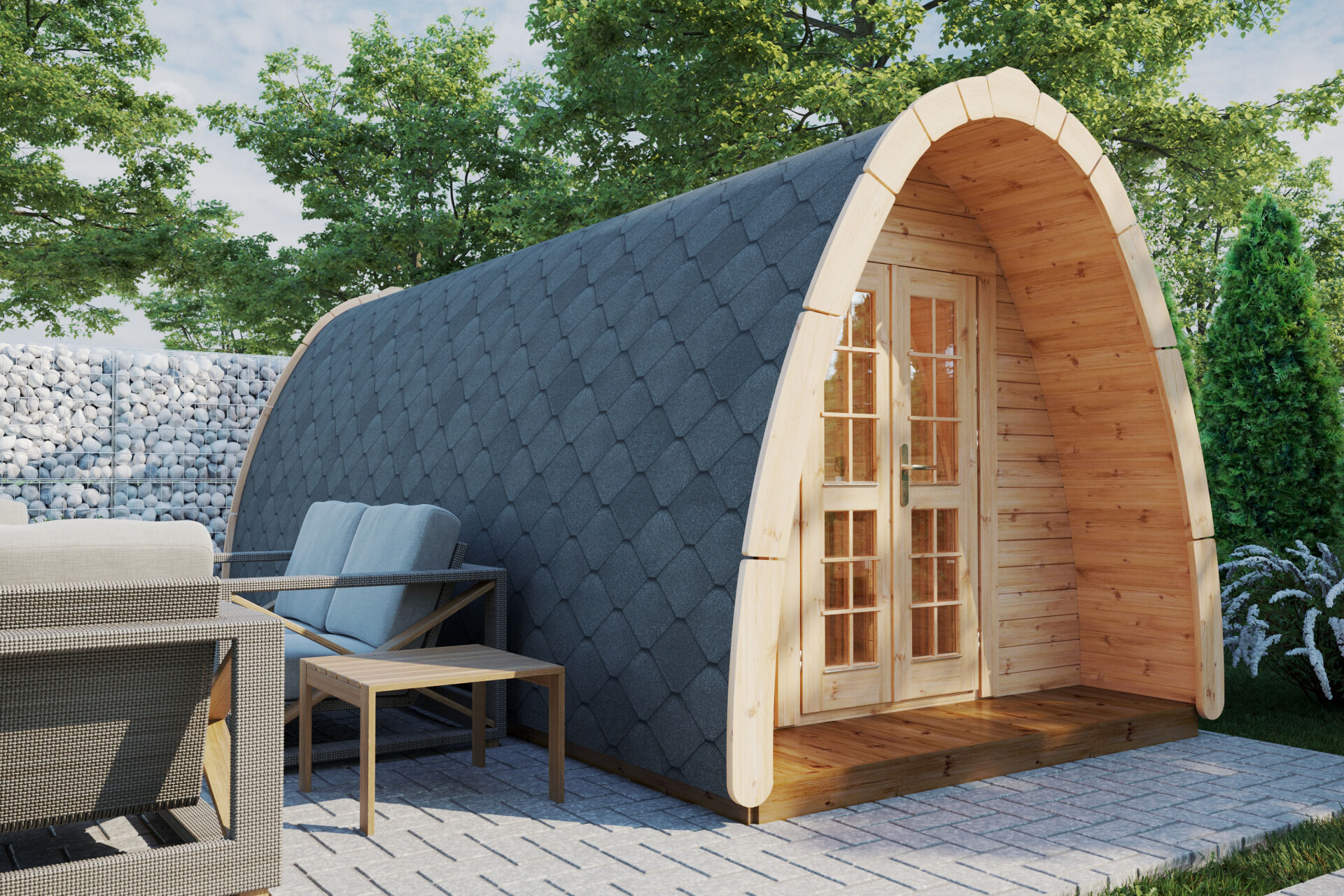 Camping Pod Helsinki 240x590, montiert