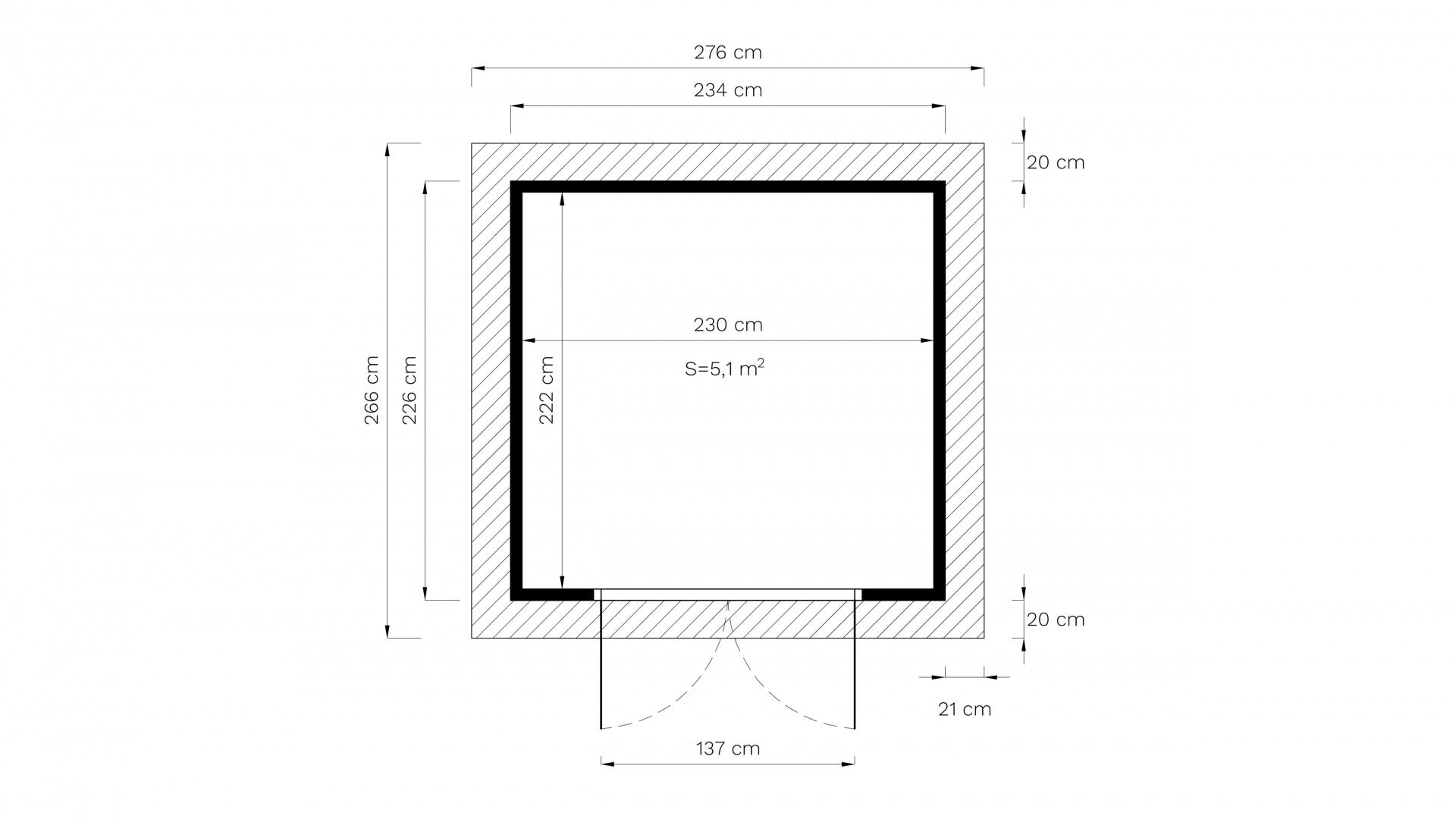 Gartenhaus TEAHOUSE naturbelassen 234 x 226 cm