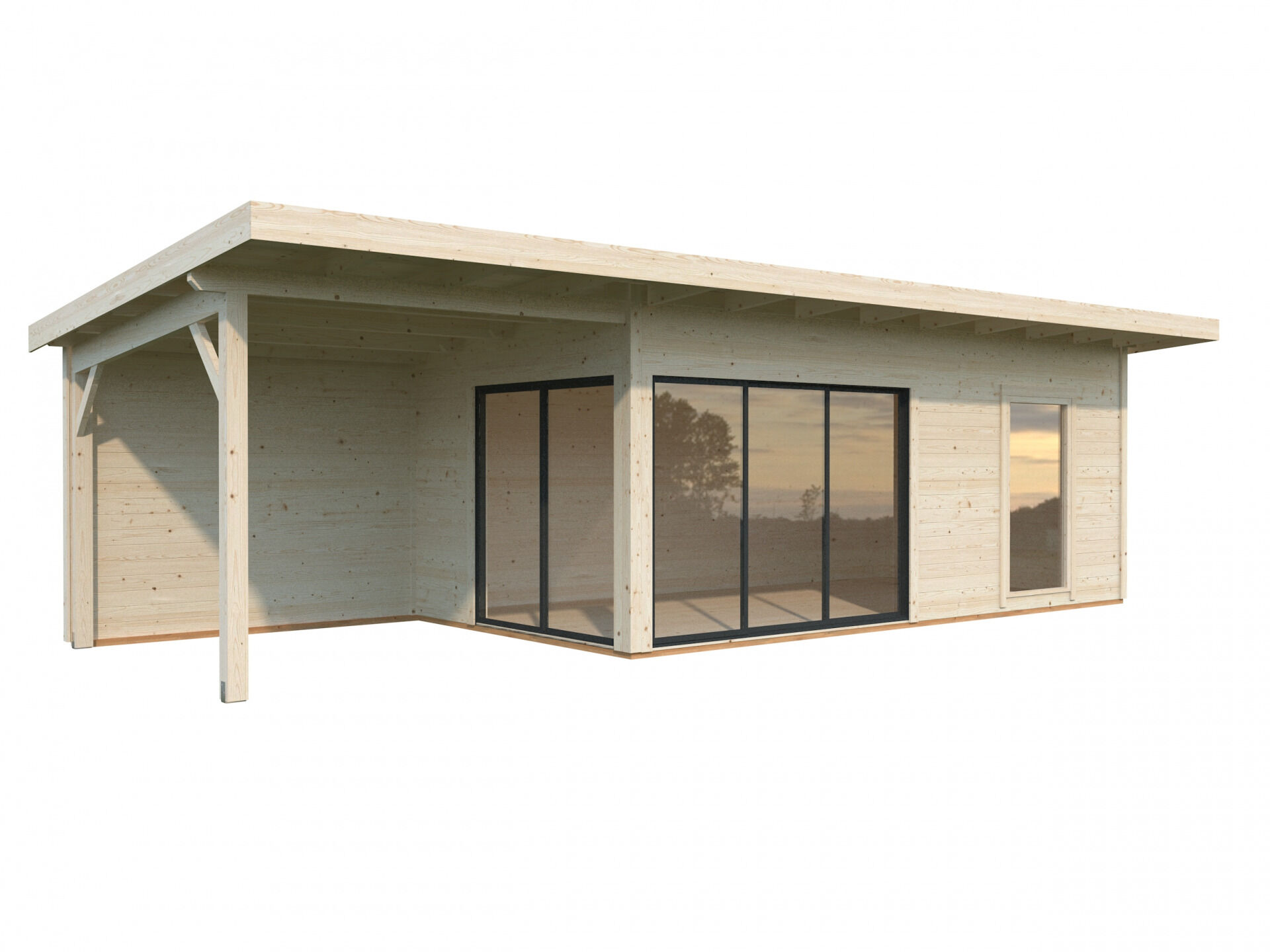 Palmako Pultdach Gartenhaus Andrea 17,1+7,9 m² Slide Plus