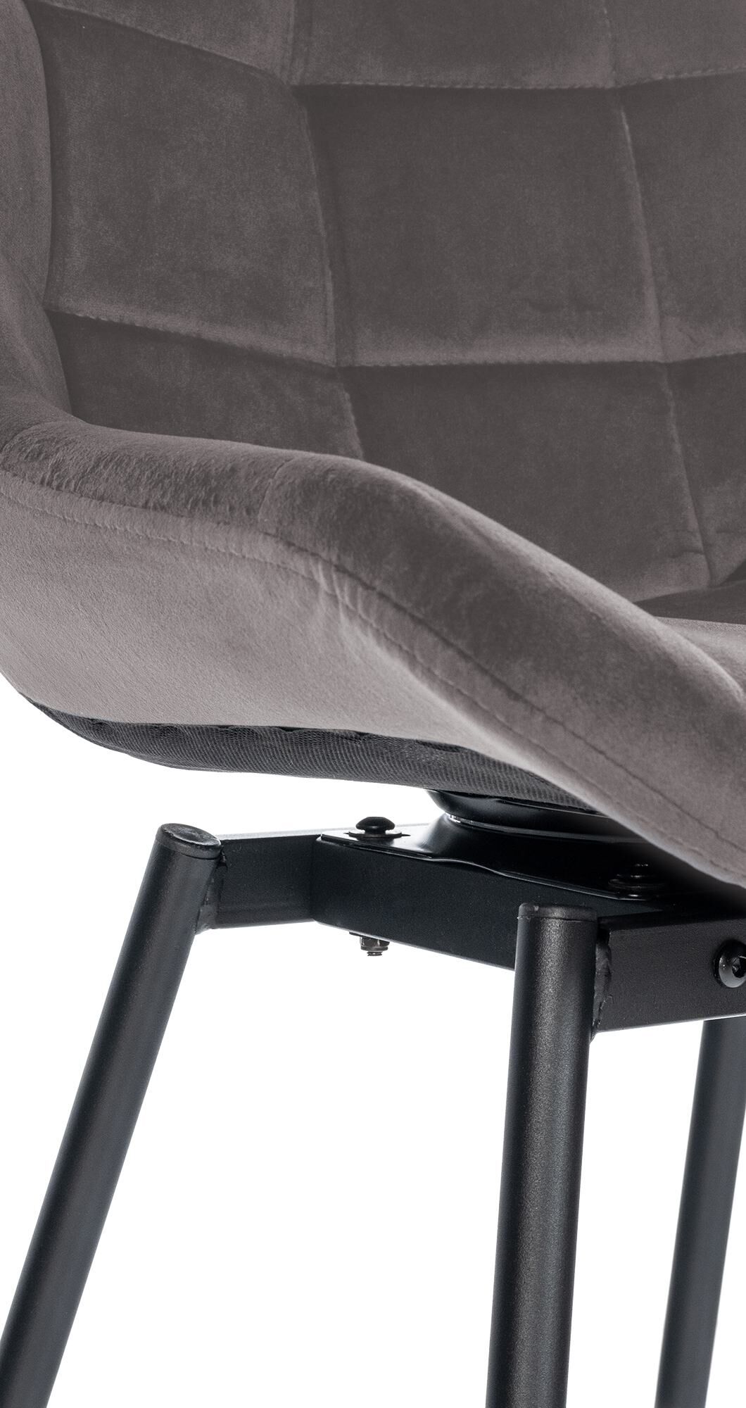 Barhocker Weston Schwenkbar Samt, grau