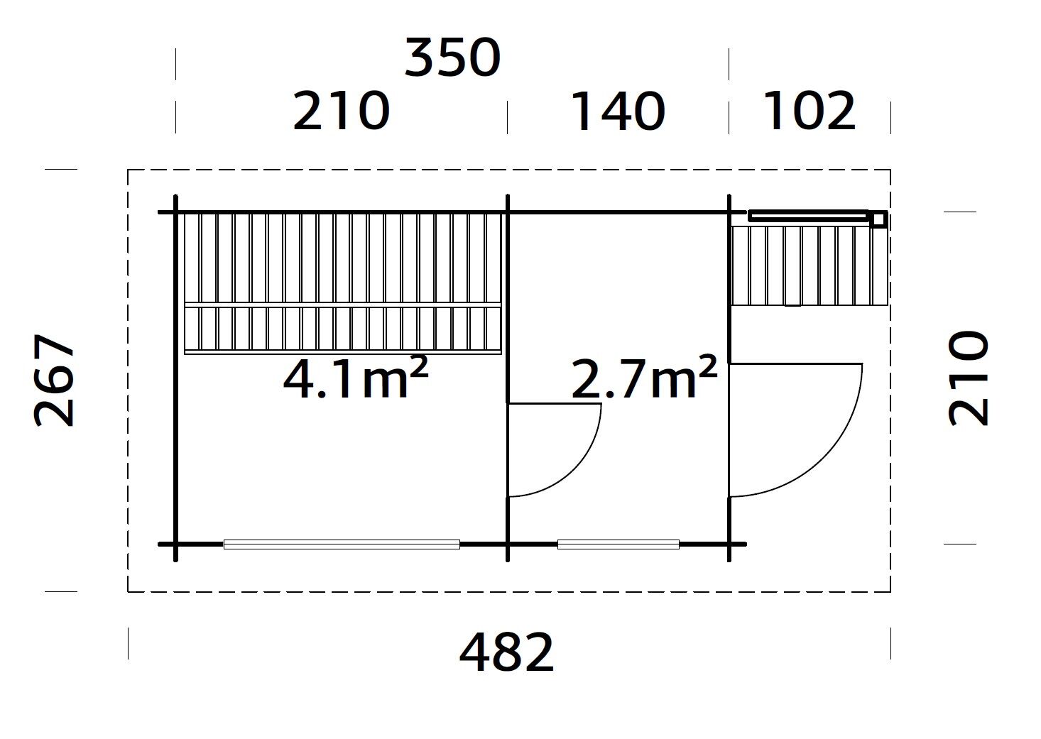 Palmako Pultdach Saunahaus Sanna 6,8 m2
