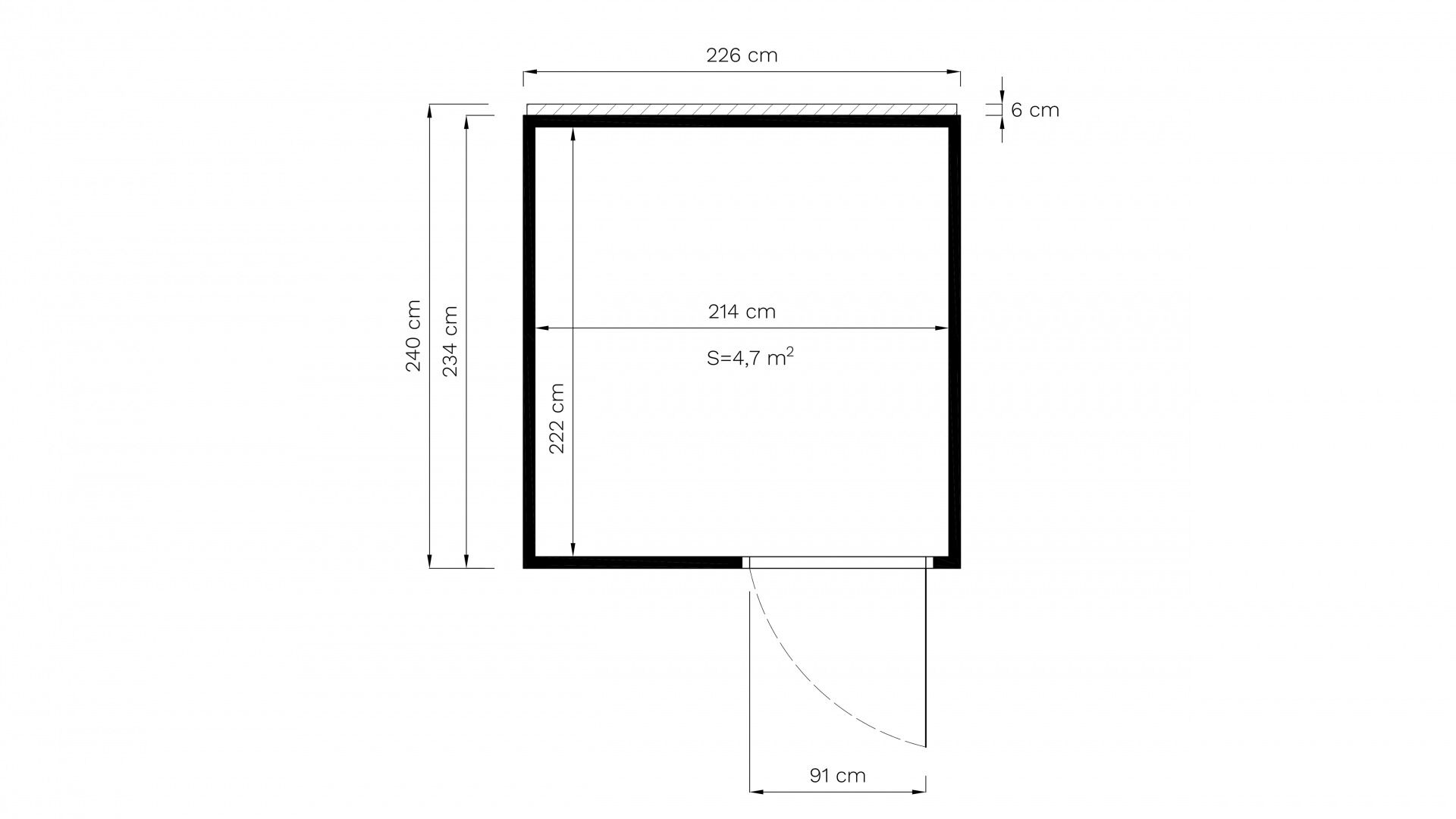 Gartenhaus Holz Cubus 2 Office anthrazit 223 x 230 cm