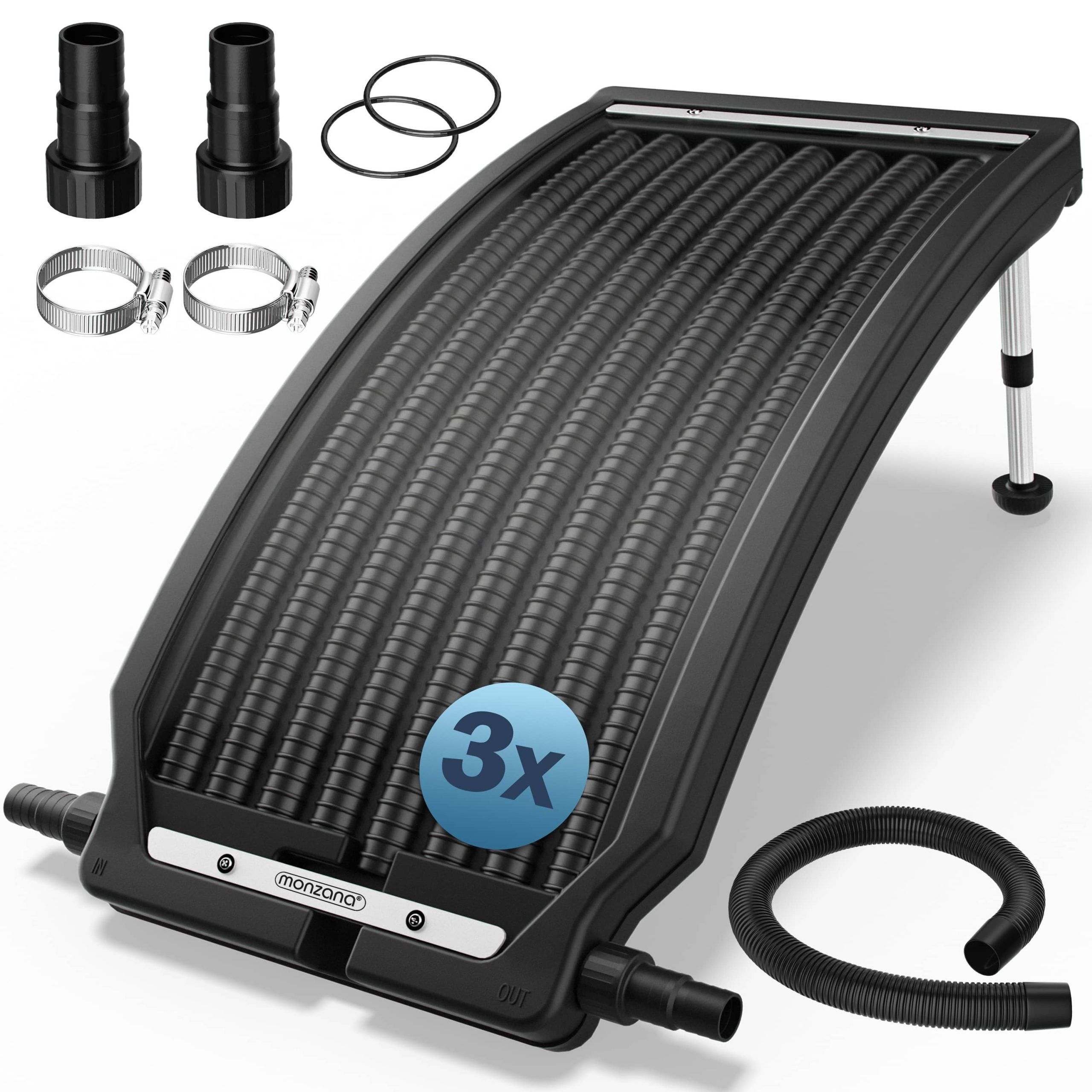 Poolheizung Solar 3er-Set Anthrazit 110x69x14cm